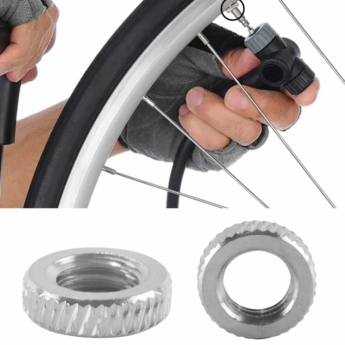 Dadi di bloccaggio per valvole Presta confezione da 10 - Accessori per pompe aria e compressori