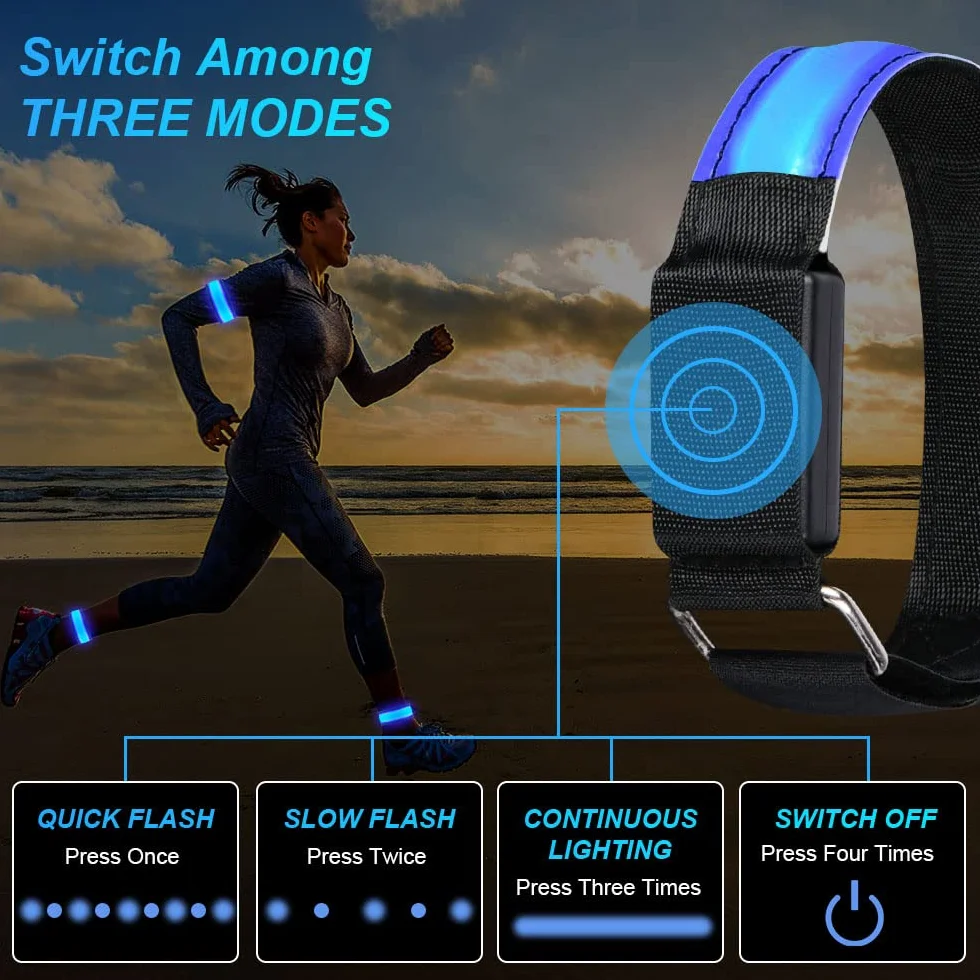 flintronic Bande Catarifrangenti LED Ricaricabile USB per Jogging Bici