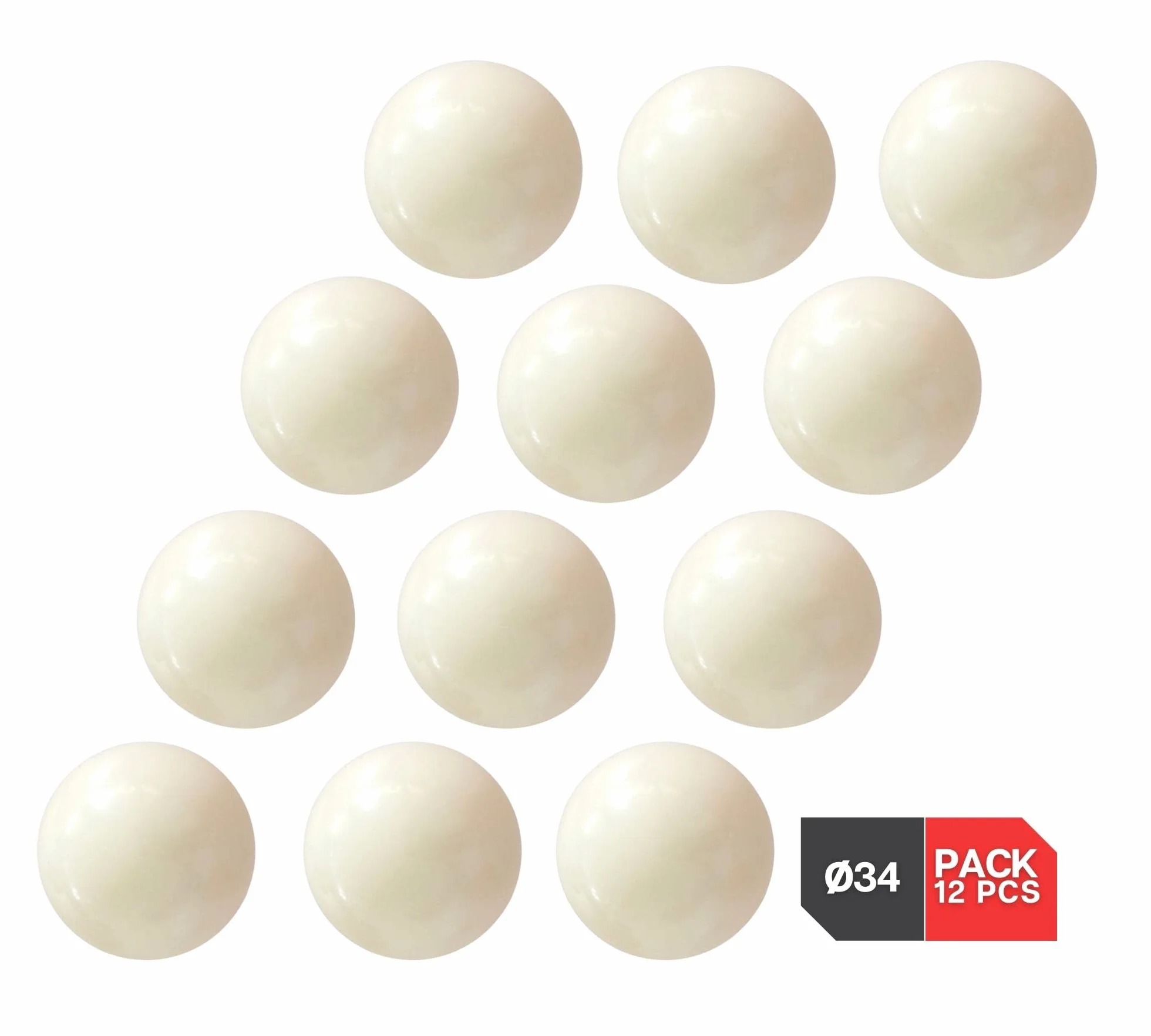 Palline Calcio Balilla in Resina 34mm Set 12 Pezzi Bianchi DOJA Barcelona