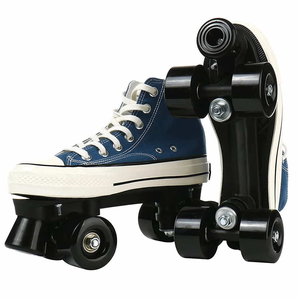 Pattini Quad Professionali per Adulti A Doppia Fila, Black, 43