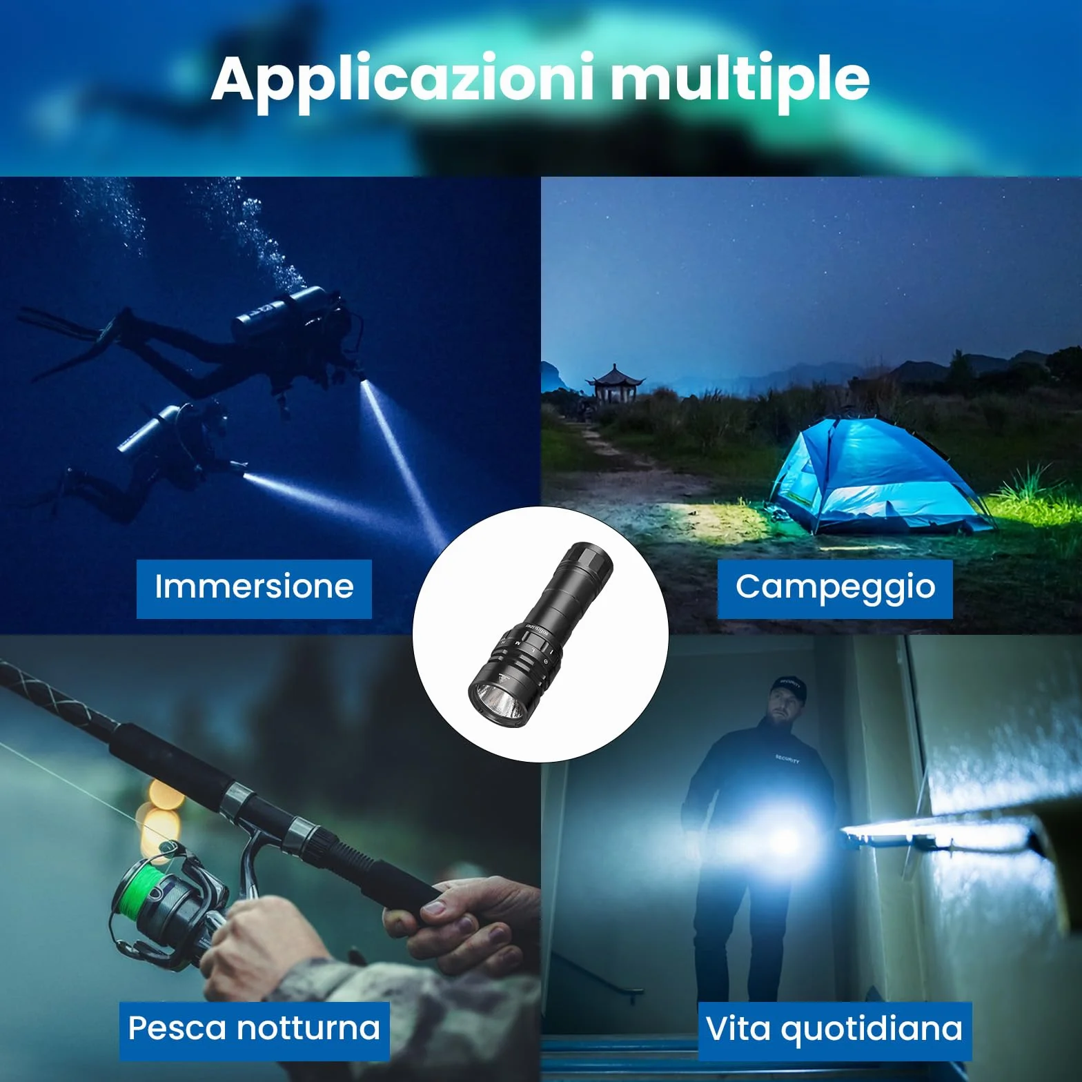 Sofirn SD05 Torcia Subacquea LED 3000 Lumen Impermeabile 100 Metri