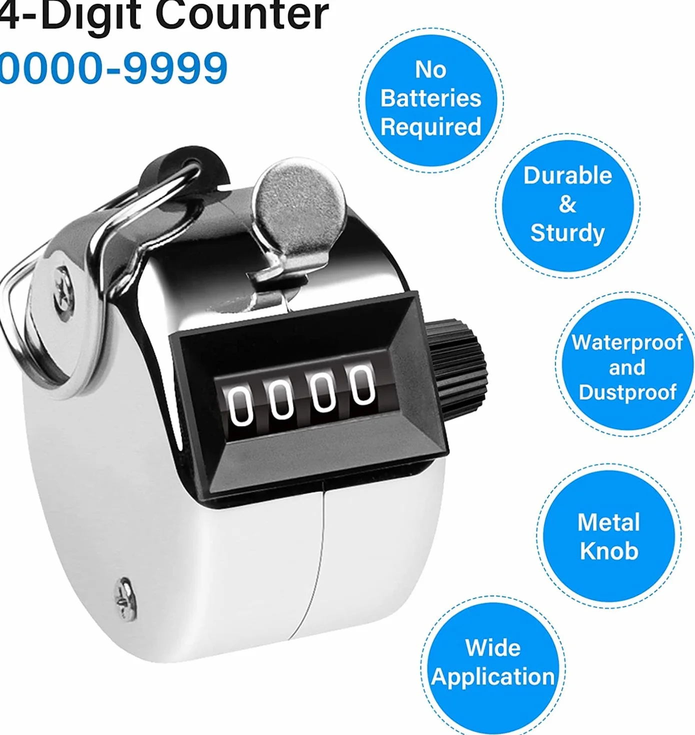 Contatori di Conteggio 4 Digit Manuali 2 PCS Contapersone Lap Tracker Clicker