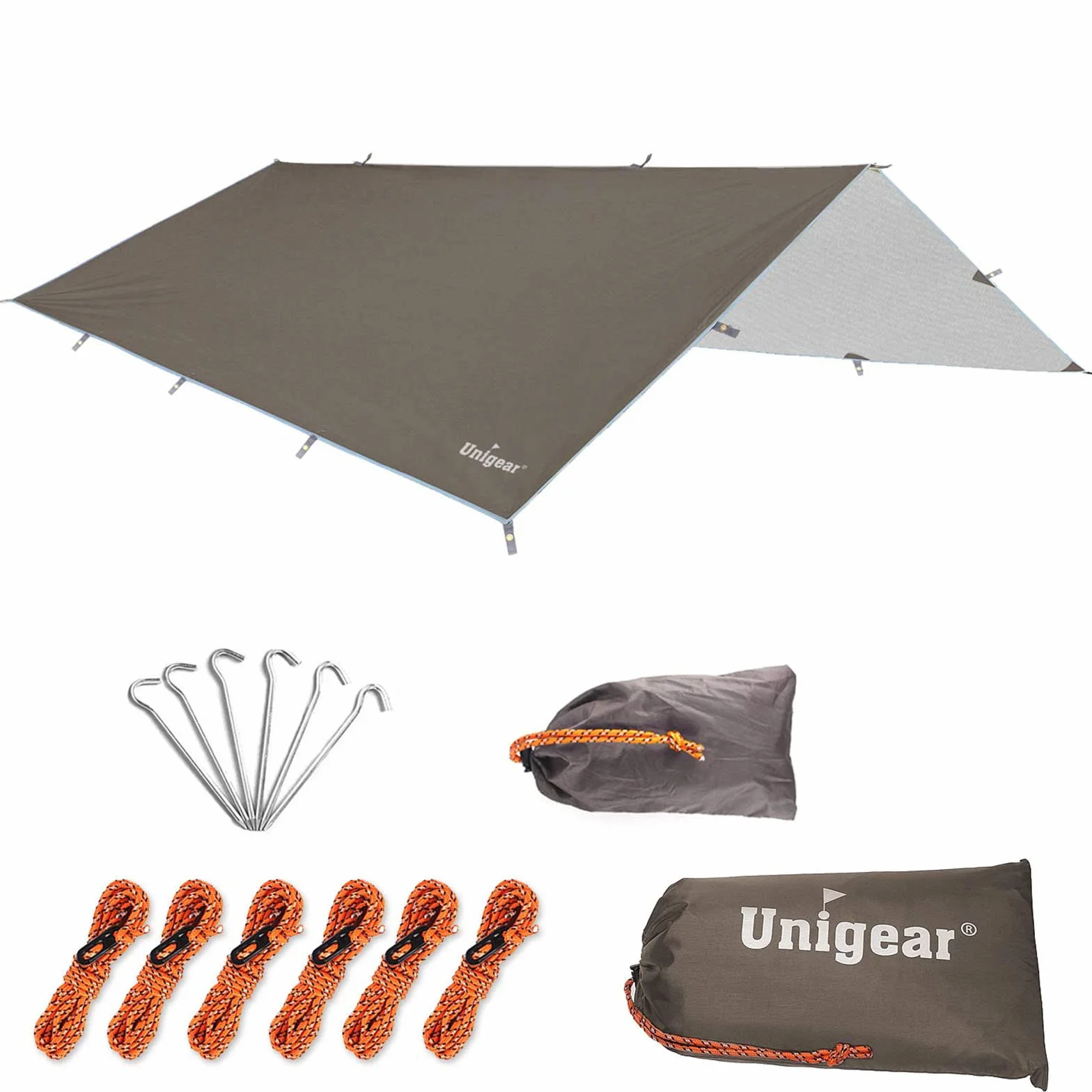 Unigear Telo antipioggia Tarp Rain Fly Telo per tenda impermeabile, riparo da trekking pieghevole, leggero, impermeabile per il campeggio e la protezione contro la pioggia, la neve e il sole