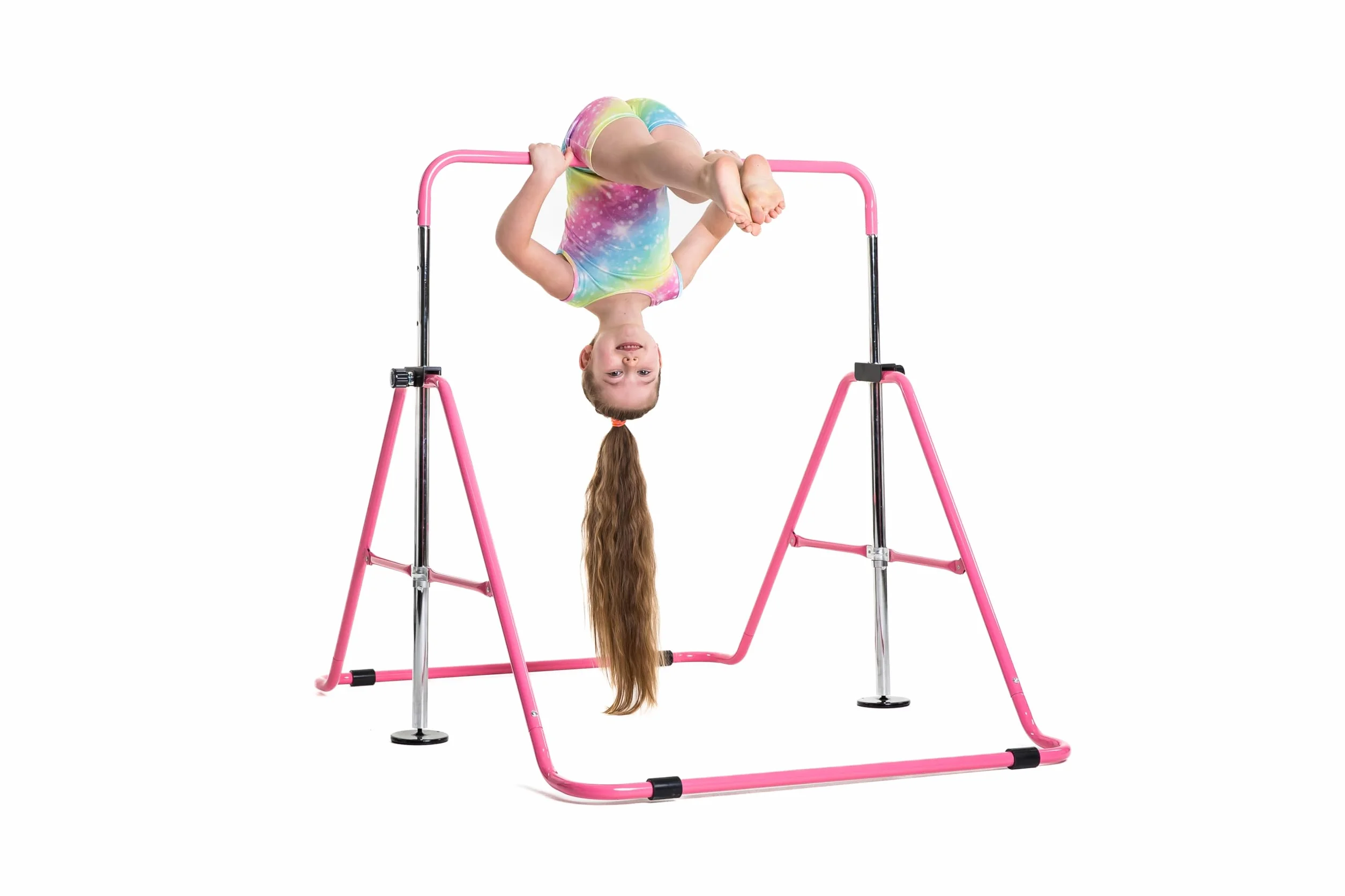 Barra da ginnastica per bambini regolabile in altezza – Barra fissa stabile per casa con anelli e maniglie – Attrezzatura per ginnastica sicura