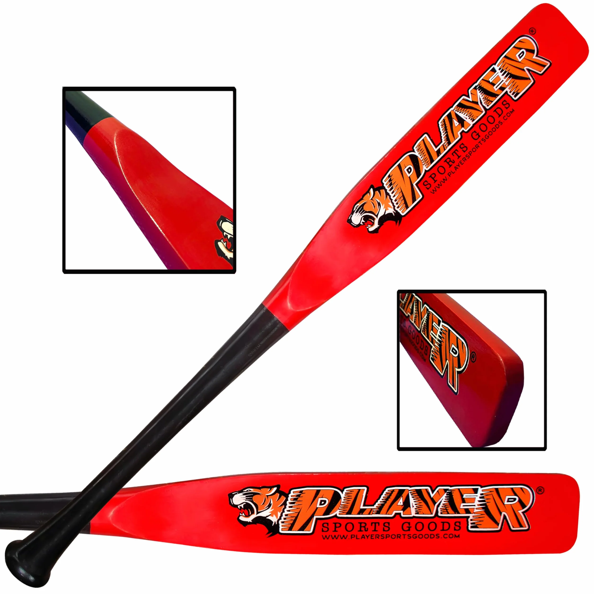 LLC Mazza da baseball e softball piatta in acero 81,3 cm 623,7 g 7 cm rosso e nero
