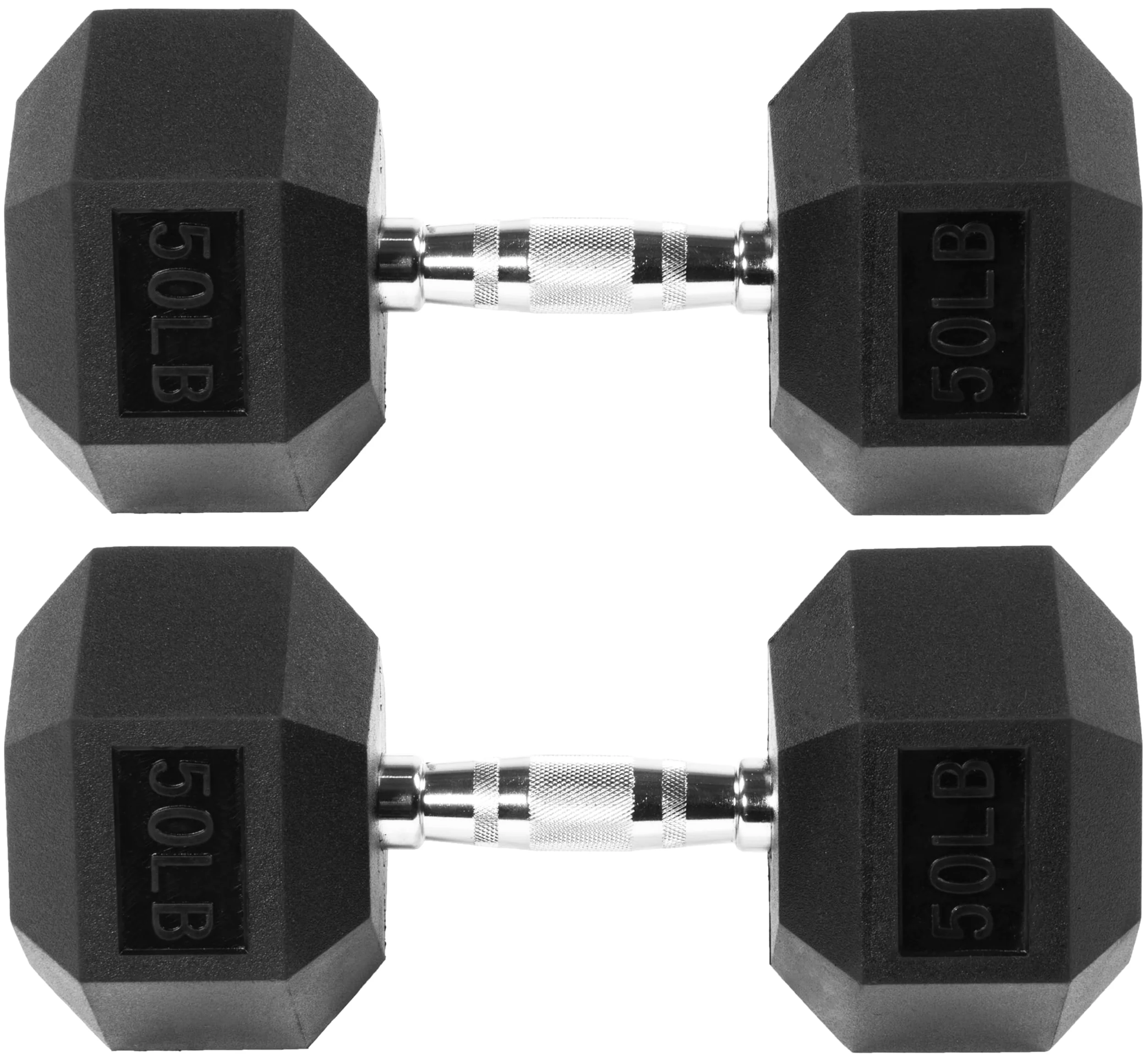 Signature Fitness Manubri esagonali rivestiti in gomma, coppia da 22,7 kg