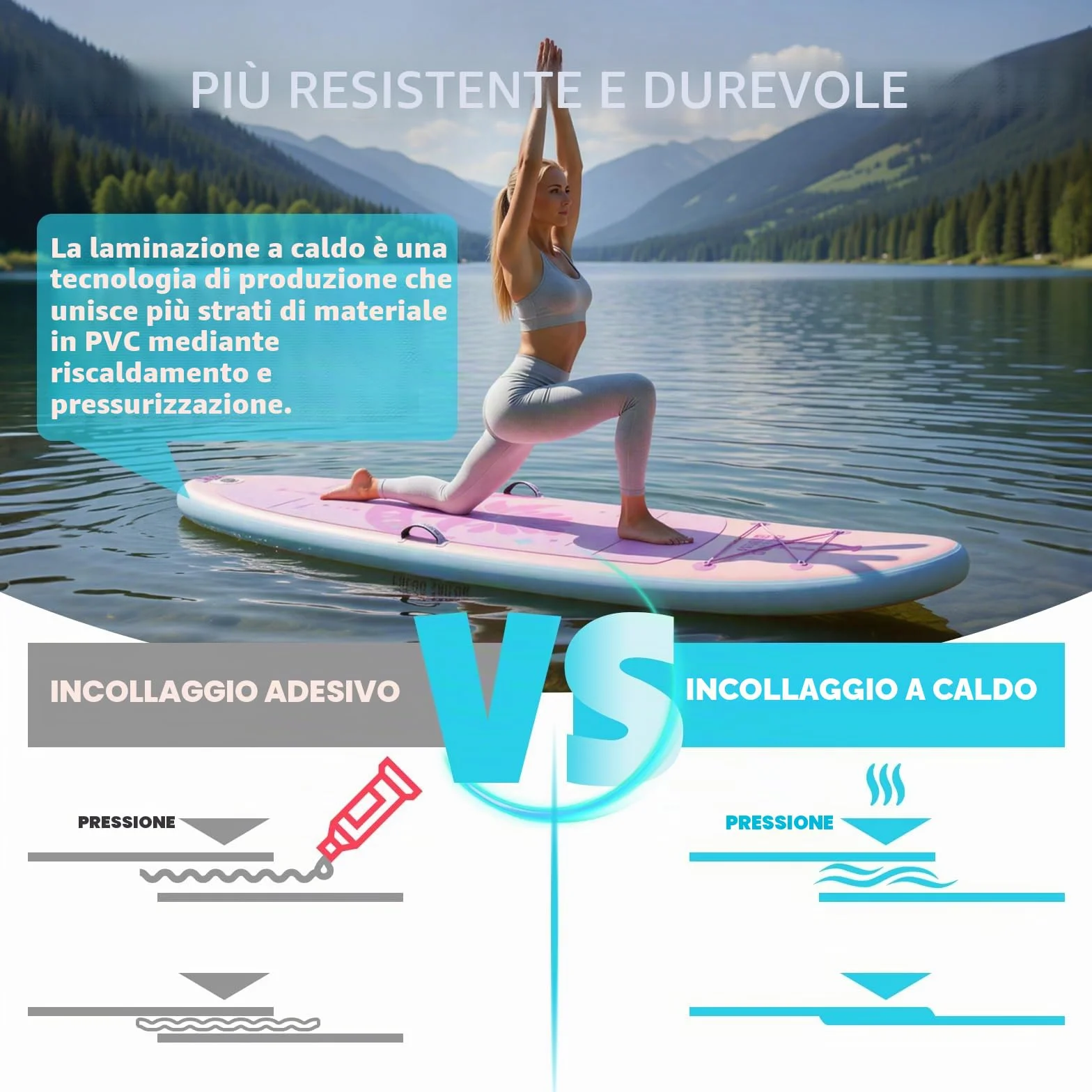 SUP Gonfiabile Adulti 320 cm Stand Up Paddle Board, Tavola Gonfiabile 2 Posti