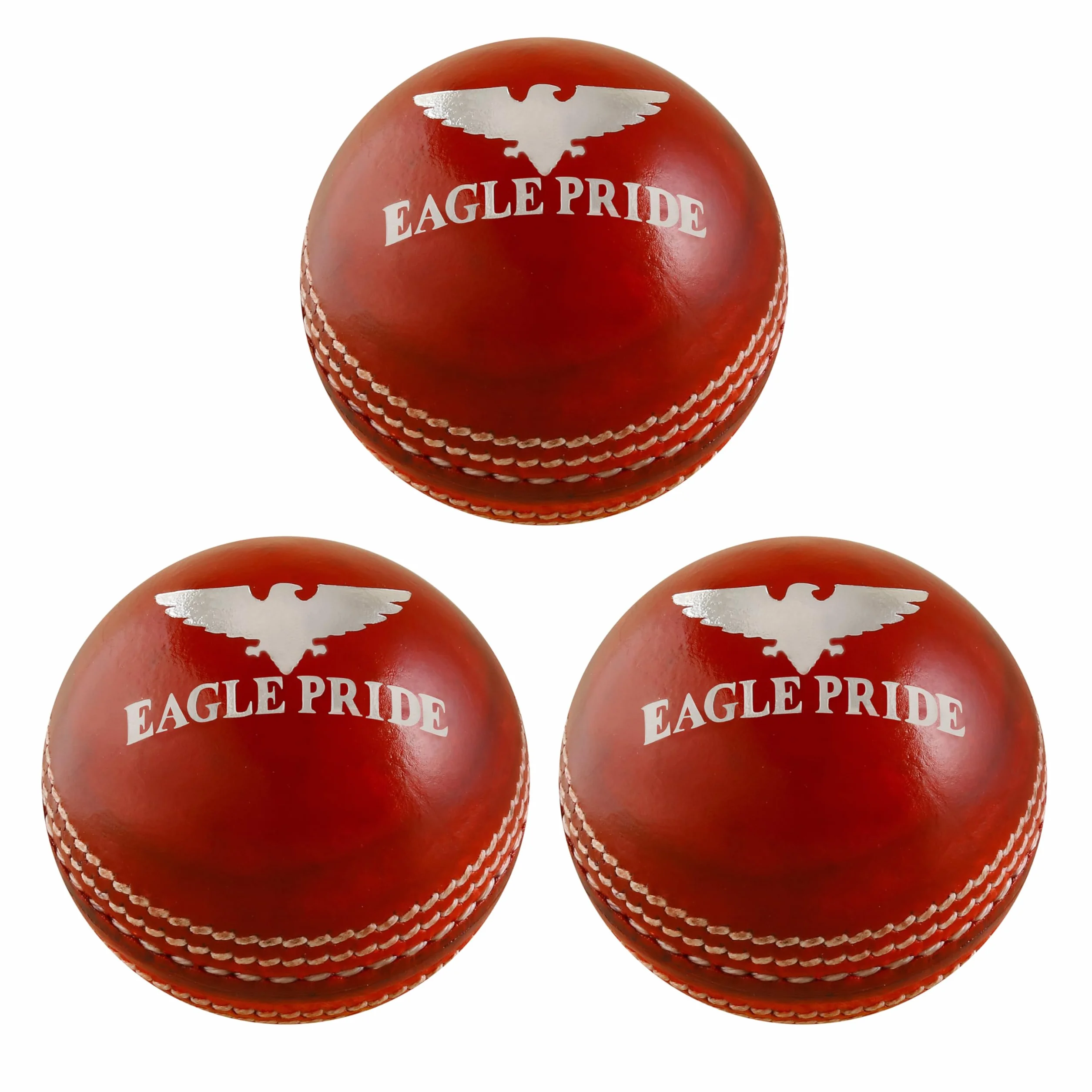 Crown Match Cricket Balls Red White 156g 5.5oz Leather Hard Balls for Club Practice Test Matches