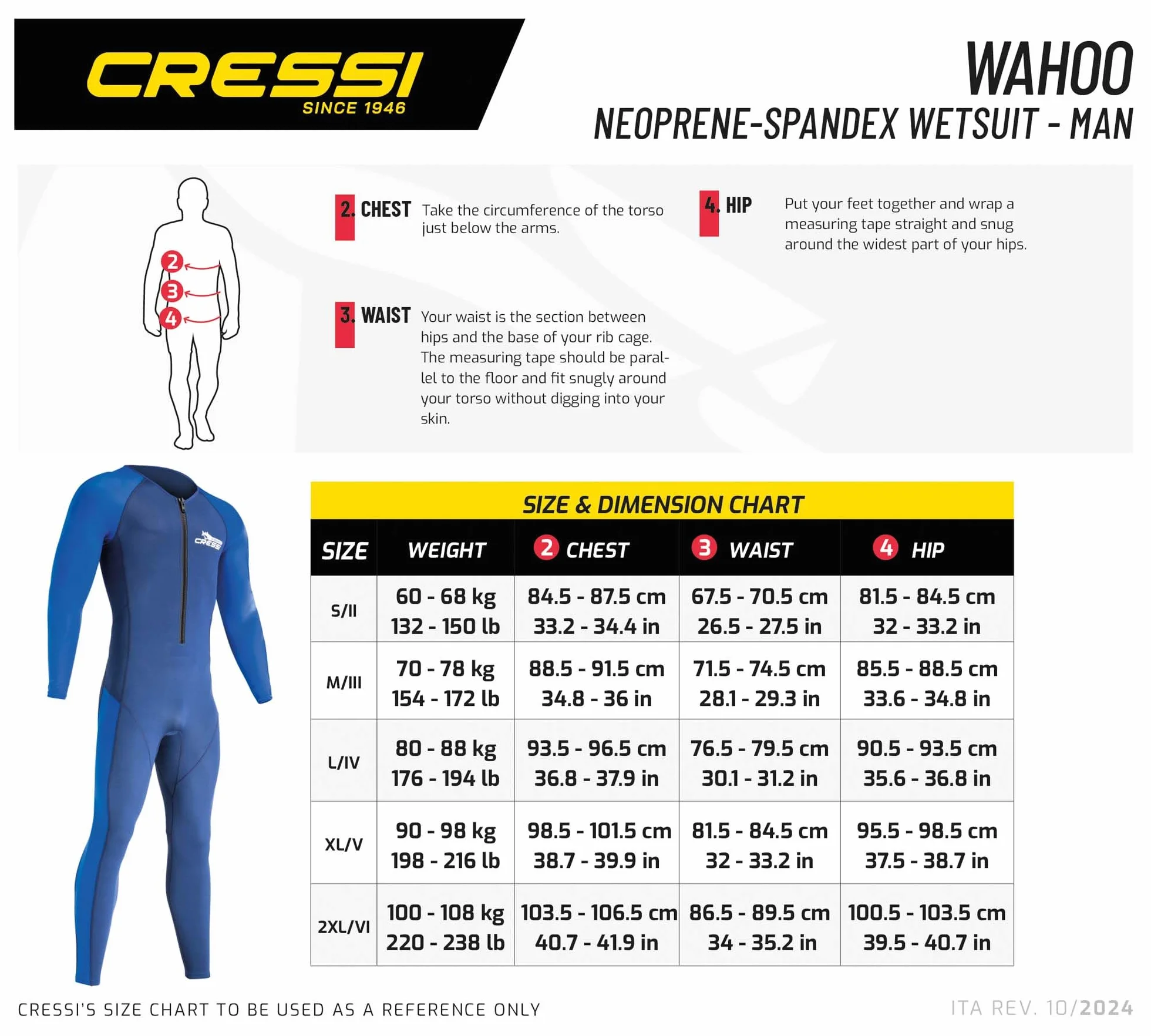 CRESSI Wahoo Monopiece Wetsuit 1.5/2mm Neoprene Elastan