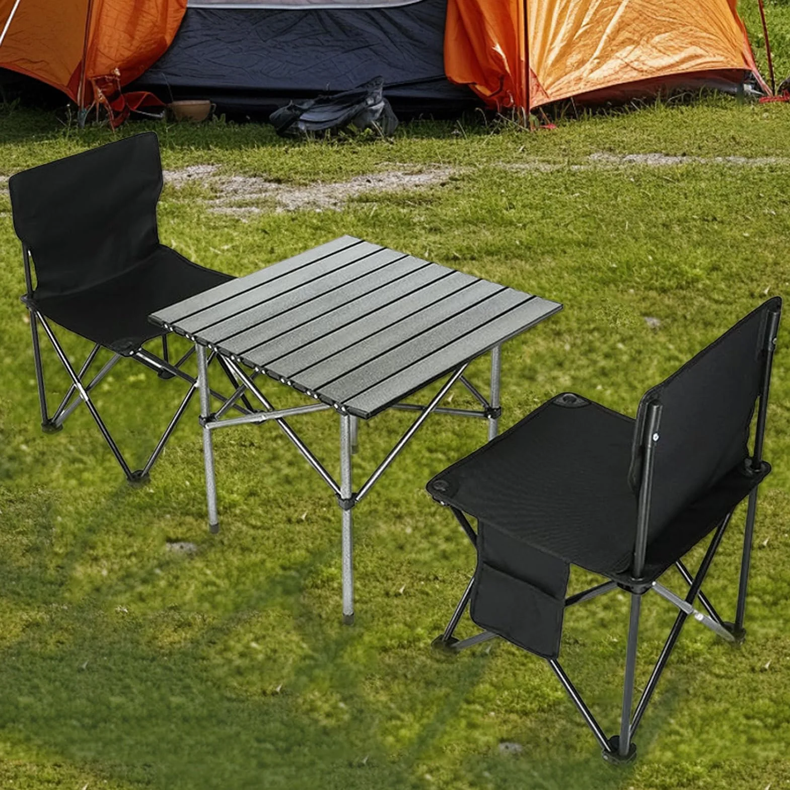 Sedie da campeggio con tavolo pieghevole Oxford leggero portatile per adulti