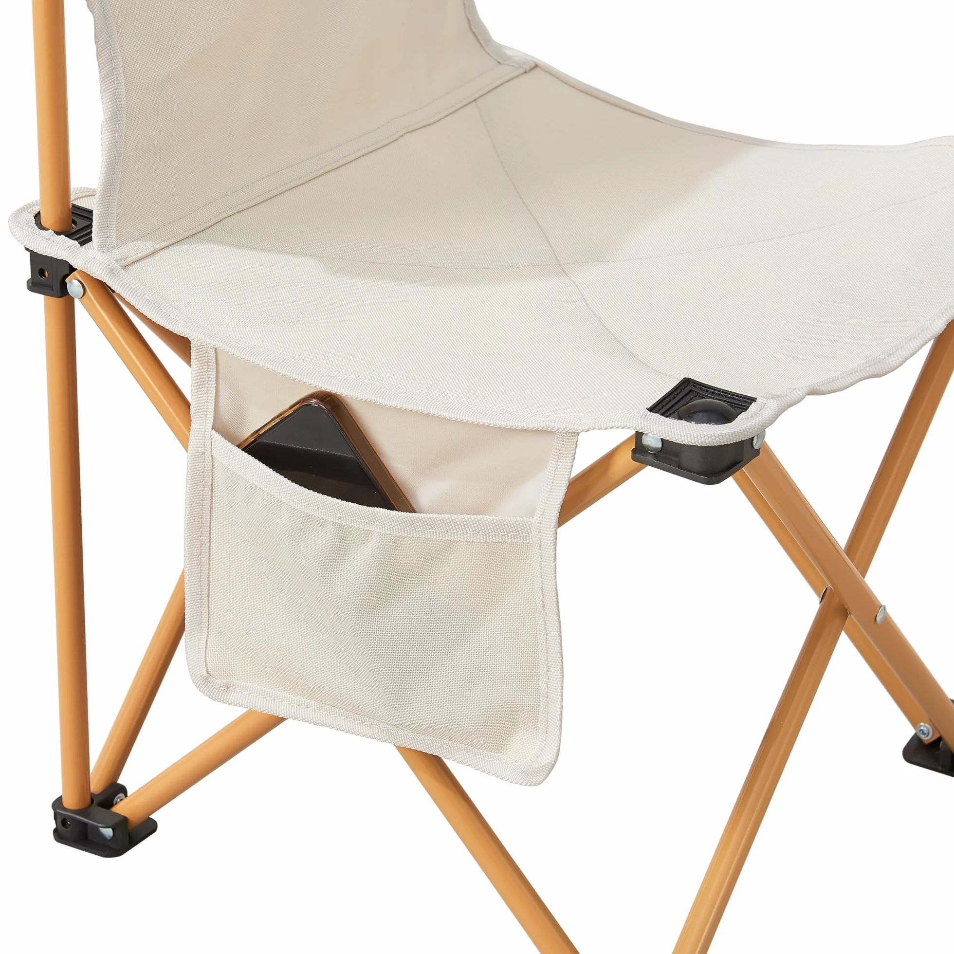 casa.pro Set Campeggio Pieghevole Tavolo e Sedie Portatili Telaio Acciaio Tessuto Beige