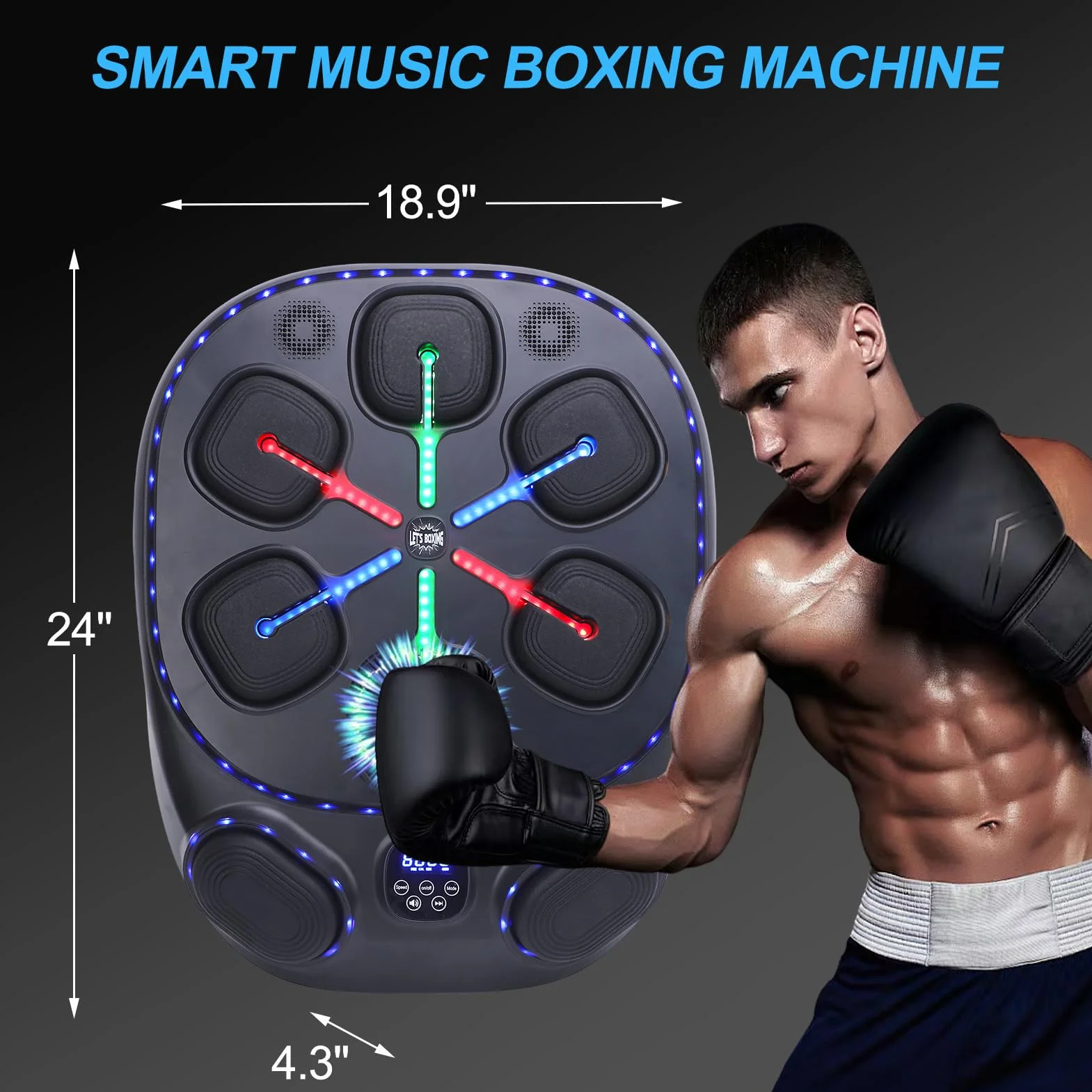 Macchina per la Boxe con Musica Intelligente migliorata Macchina per la Boxe a Muro Bluetooth Regolabile per Bambini e Adulti con Staffa di Montaggio a Muro per l'allenamento del Bersaglio