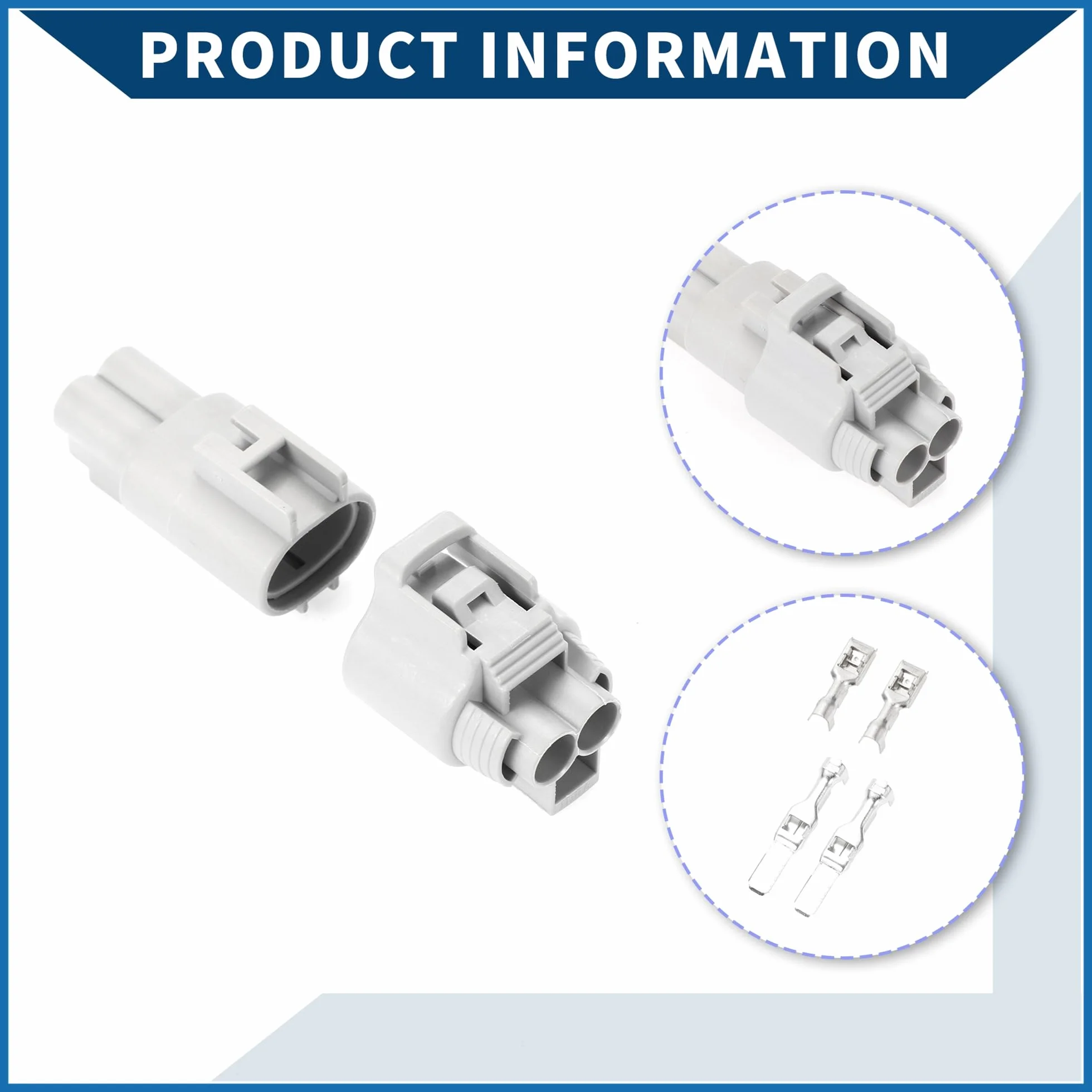 Connettore Spina Ventola Radiatore Toyota RAV4 4,8mm Impermeabile 2 Pin Grigio 1 Set