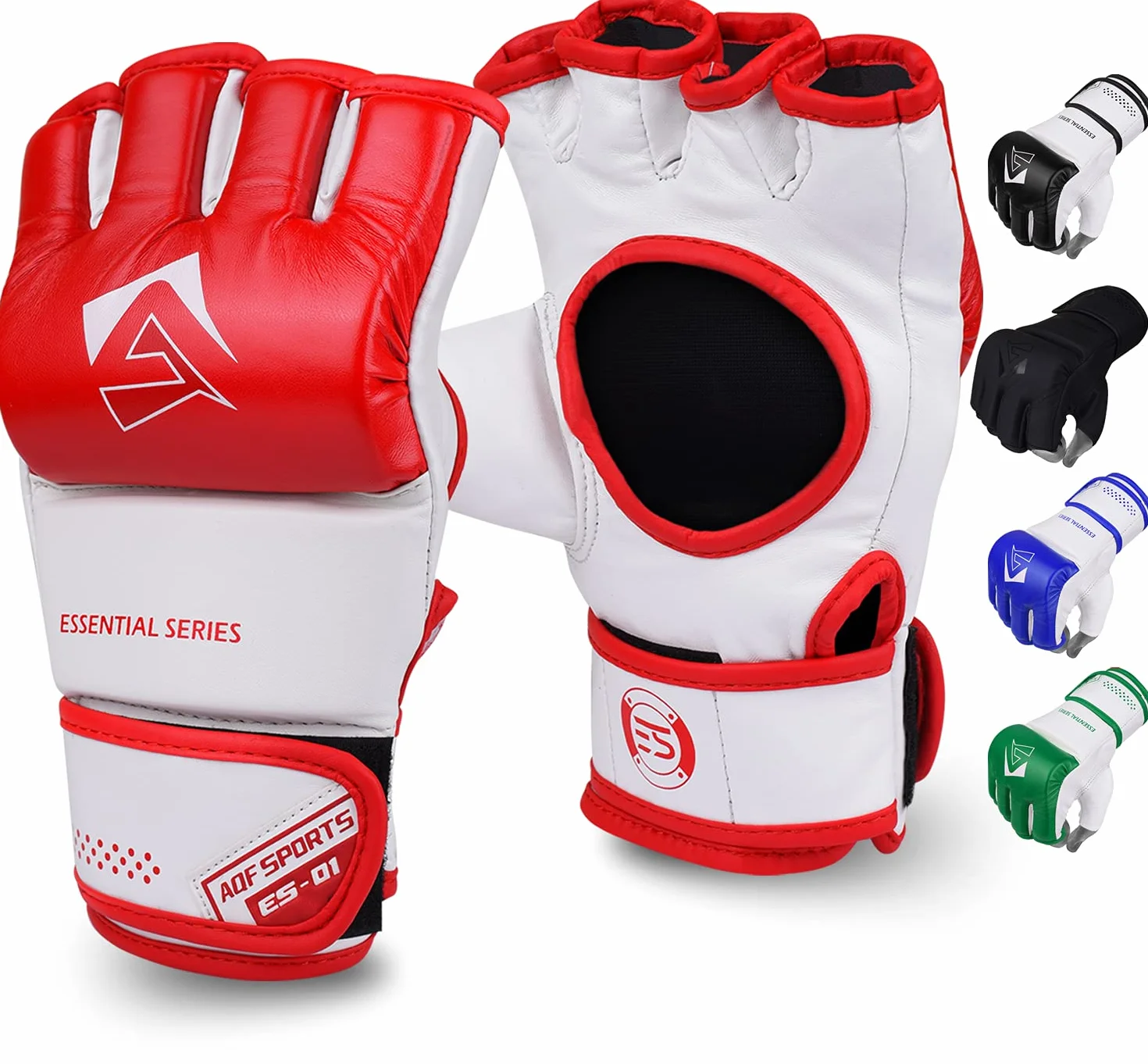 Guantoni da Boxe MMA Palmo Aperto Ecopelle Guantoni per Sacco Allenamento Muay Thai Kickboxing