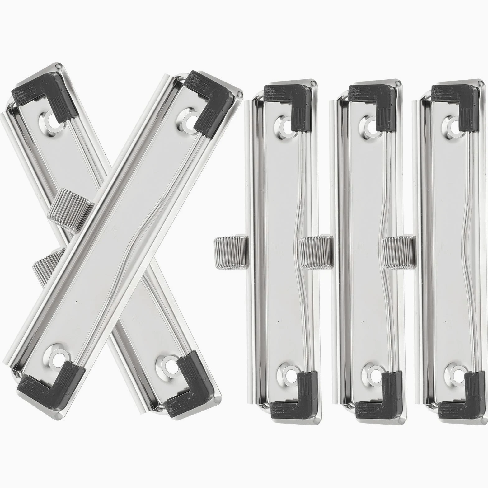 Clip Porta Penne per Appunti in Metallo Argento 5 Pezzi | Ufficio e Casa, Meccanismo di Serraggio Robusto, Uso Multifunzione, Design Minimalista