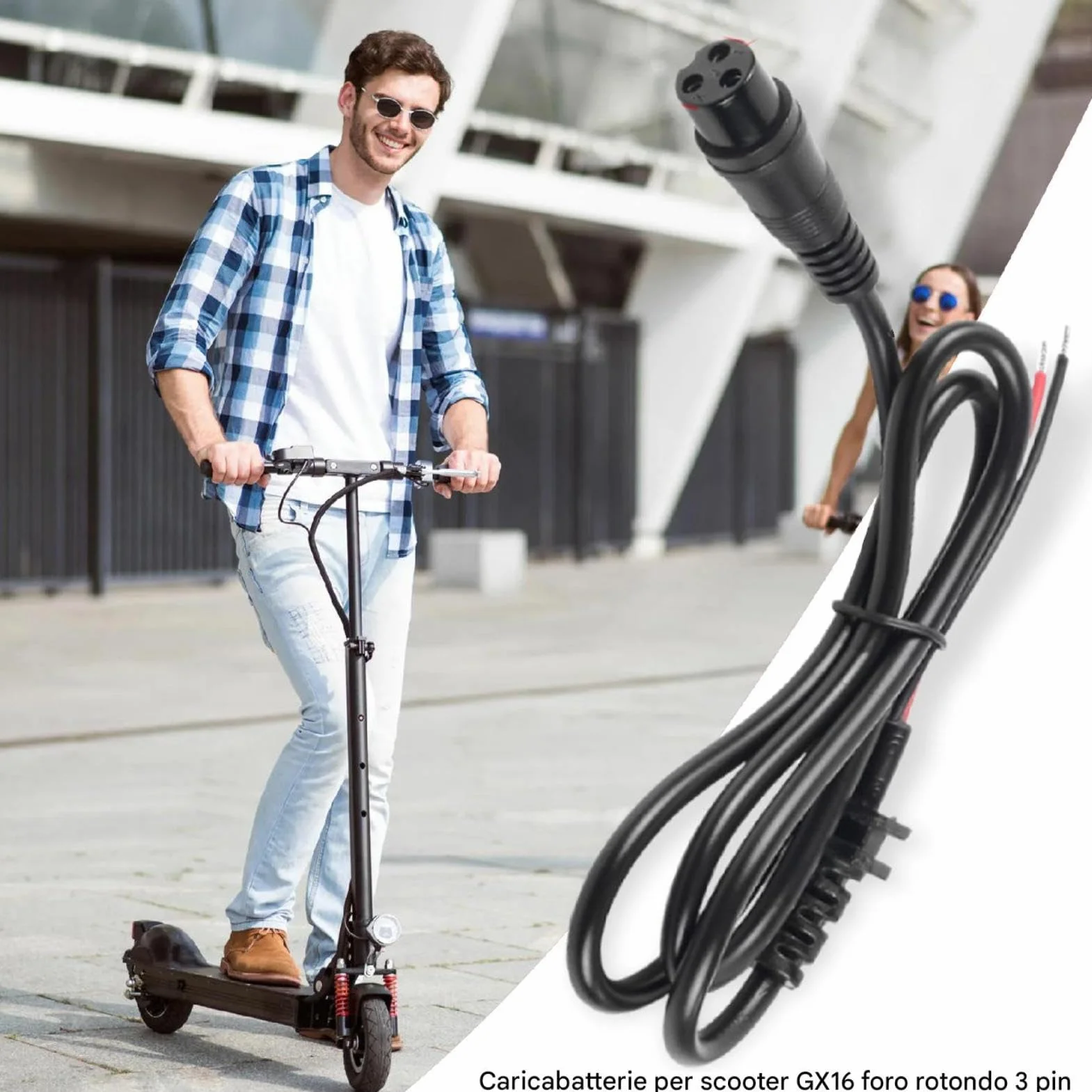Connettore Porta di Ricarica per Scooter Elettrico 3 Pin 220V Materiali Ignifughi