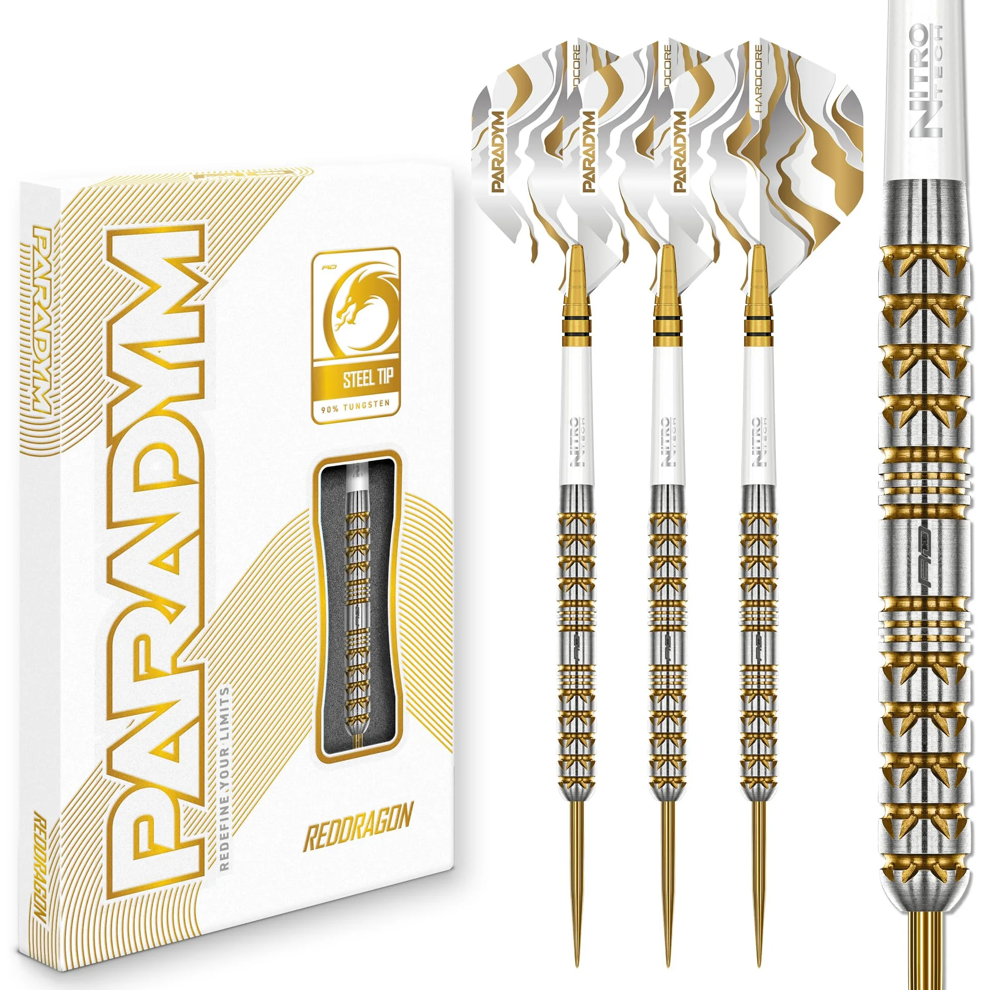 RED DRAGON Freccette – giocatore professionista – Luke Humphries 'Coolhand' TX5 Series | 90% set di freccette in tungsteno professionale – include alette e steli | Disponibile in 18 g punta morbida e
