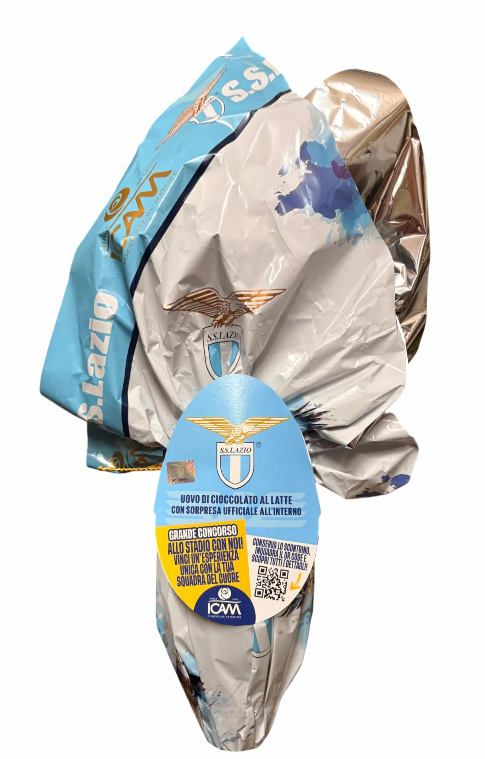 Icam Uovo LAZIO al Cioccolato a Latte con Sorpresa Ufficiale 180g