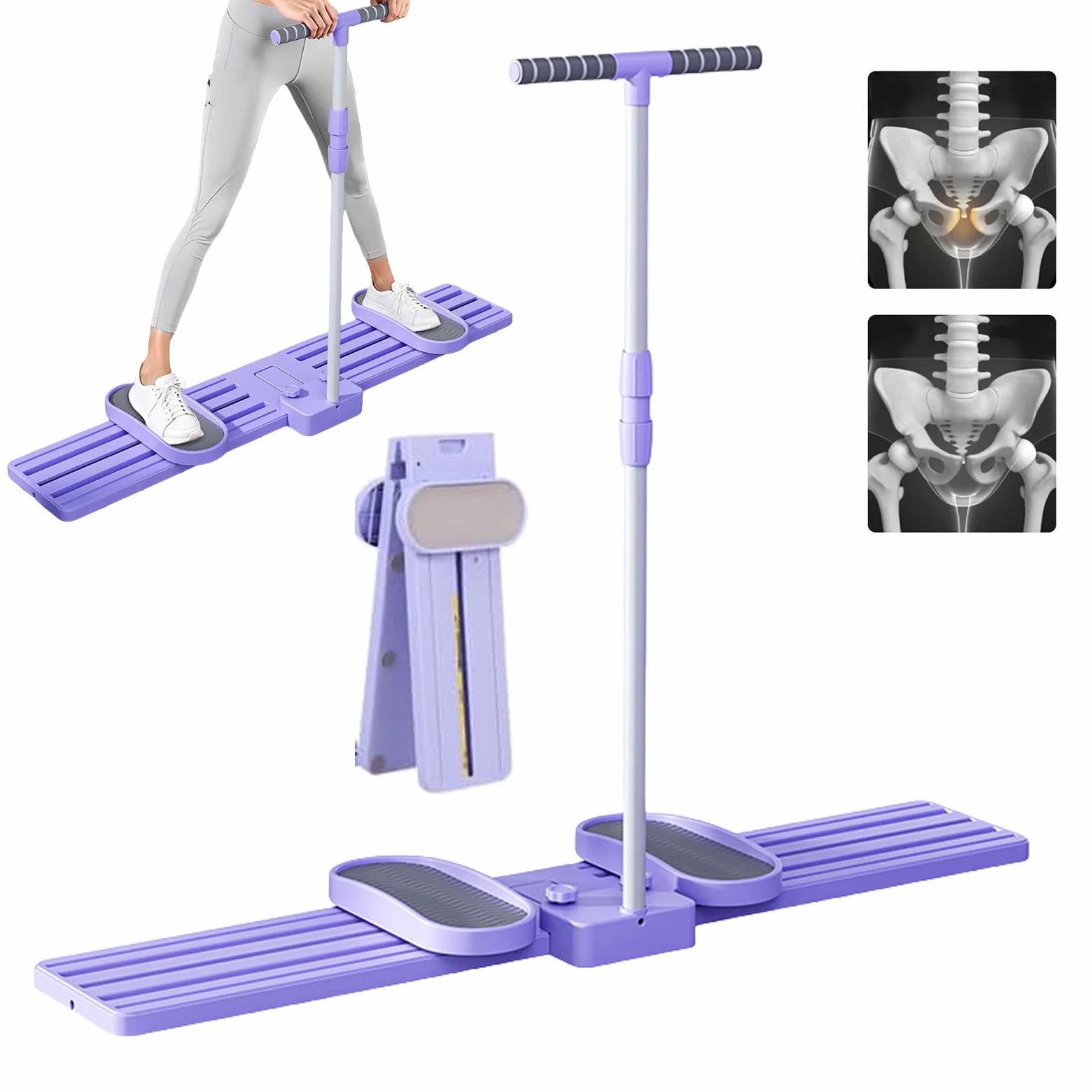 Macchina da sci simulata con pedale antiscivolo e braccioli regolabili per gambe, pavimento pelvico, allenamento muscolare, tonificazione delle gambe, macchina per gambe cardio per palestra