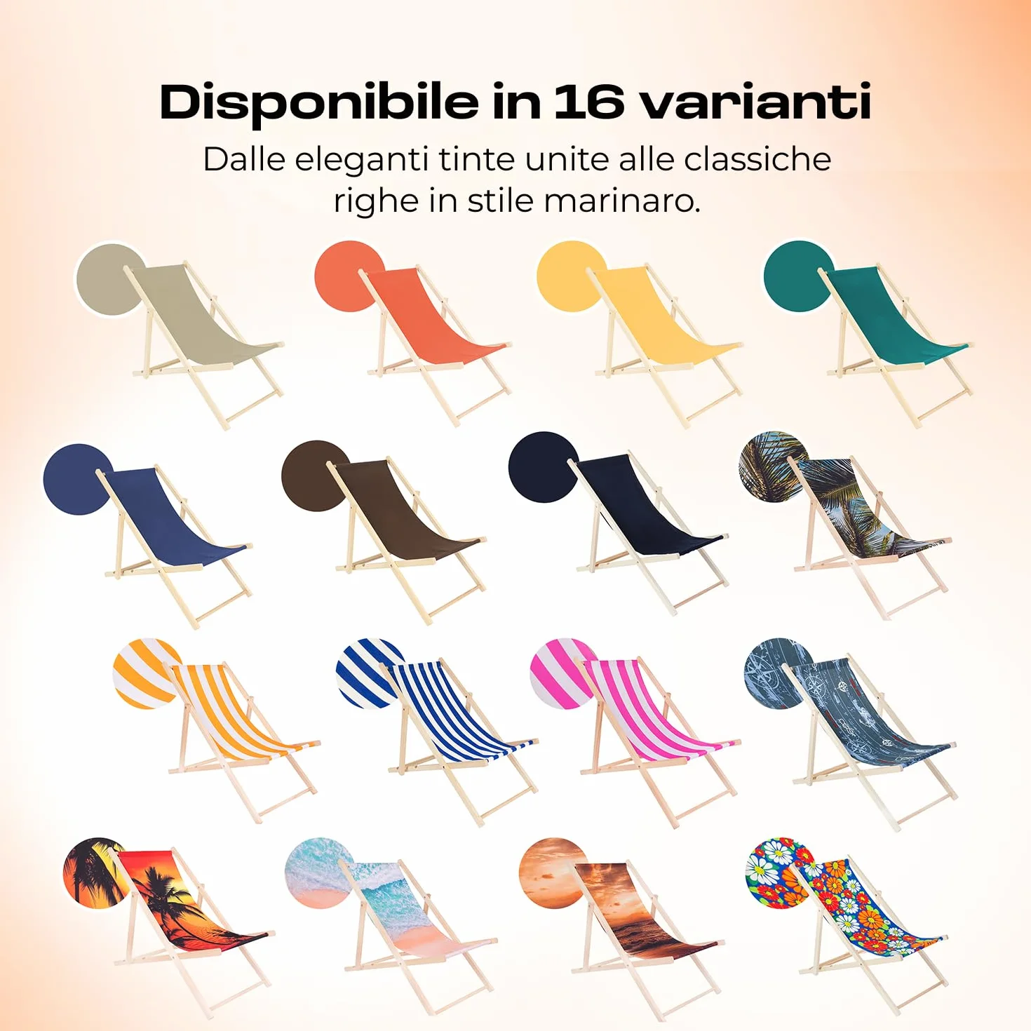 Sdraio da Giardino Pieghevole in Legno di Faggio – Lettino Prendisole da Giardino Reclinabile 3 Posizioni, Sedia Sdraio da Esterno fino a 120 kg, Sdraio da Balcone e Spiaggia, Beige