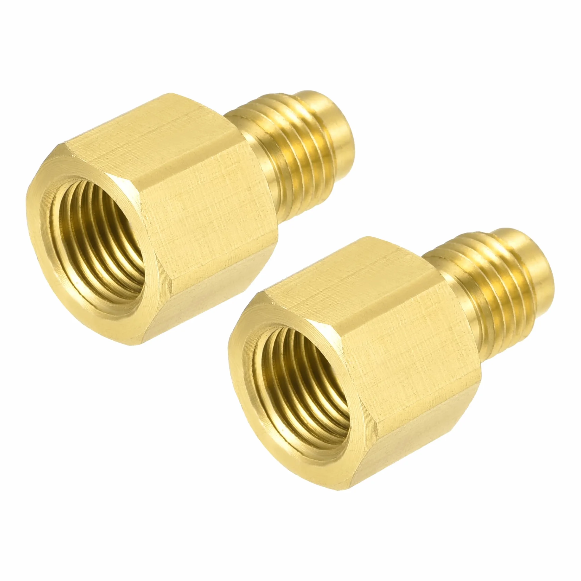 M METERXITY 2pz Ottone Tubo Raccordo Riduttore Adattatore Dritto Giunto 1/4SAE Maschio G1/4 Femmina Giallo
