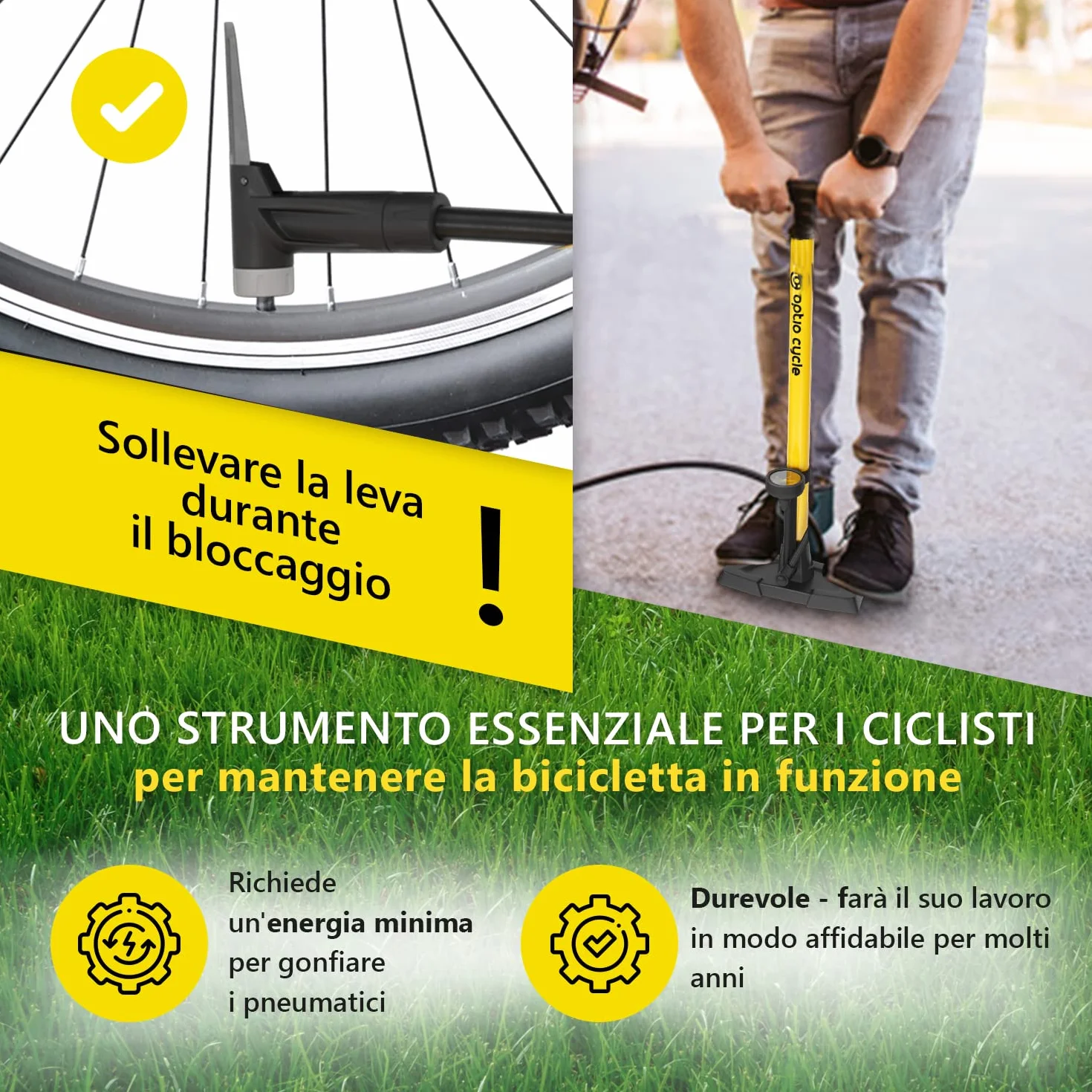 Pompa Bicicletta da Pavimento 11 Bar/160 PSI con Manometro per Valvole Presta e Schrader per Bici da Corsa, MTB, E-Bike