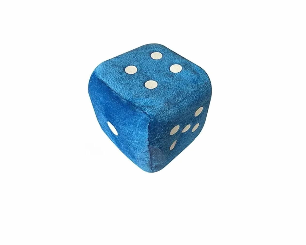 DADO IN PELUCHE CON VENTOSA PER AUTO 4x4cm morbido finestrino vetro adesivo car (blu)