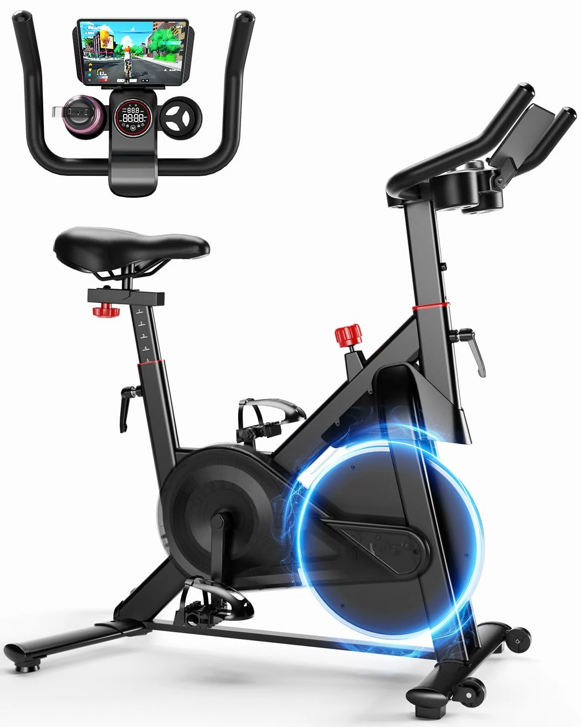 Cyclette per ciclismo, Cyclette a resistenza magnetica, cyclette da interno con schermo LCD, capacità di peso 136 kg