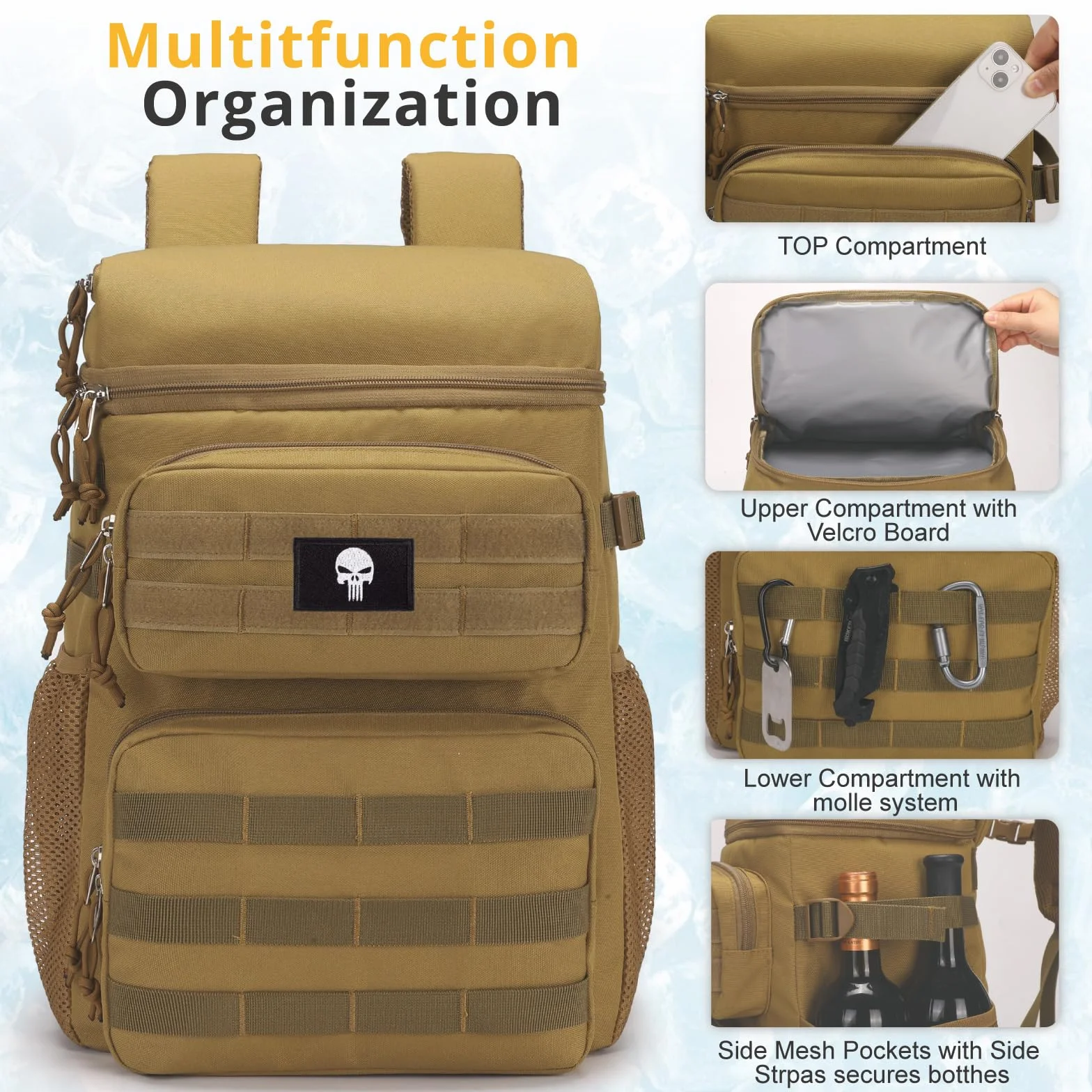 Borsa Termica Isolata Impermeabile Portatile per Spiaggia Viaggi Campeggio