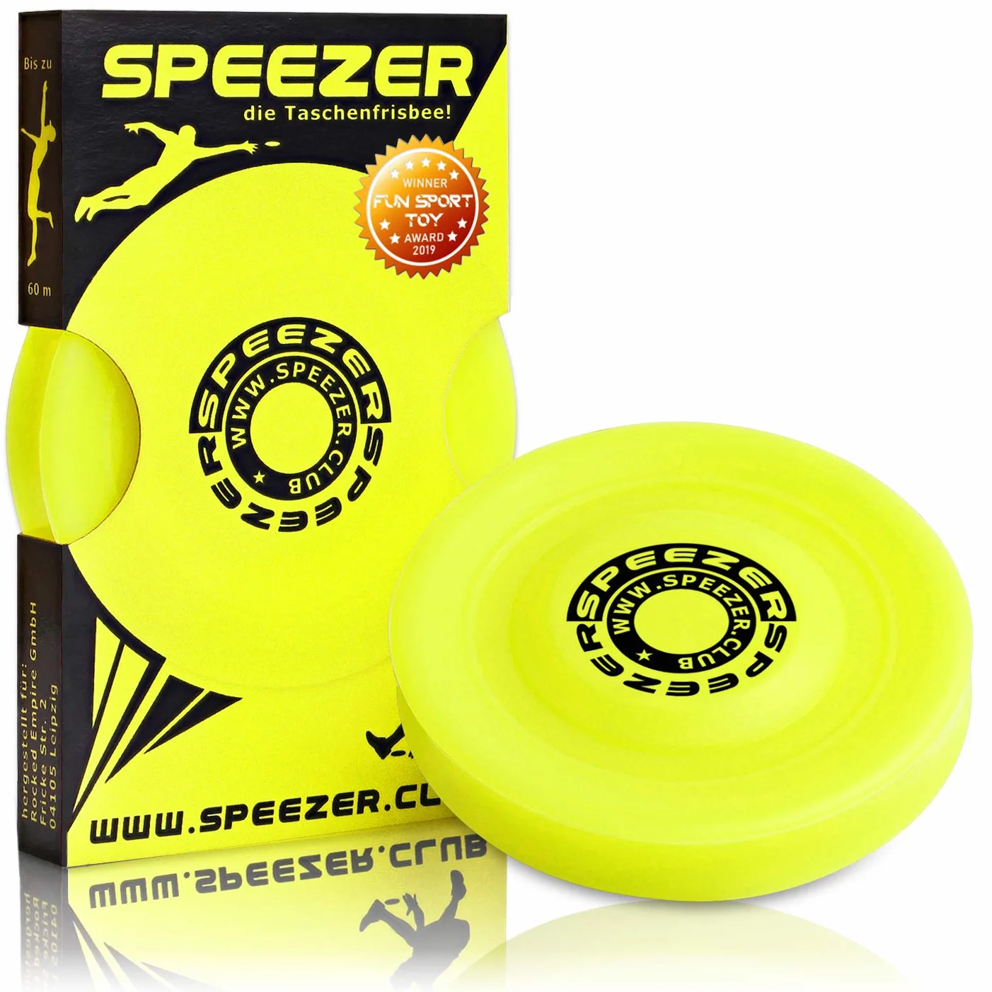 SPEEZER Mini Frisbee – neon yellow disc for kids & pros – small soft pocket frisbee
