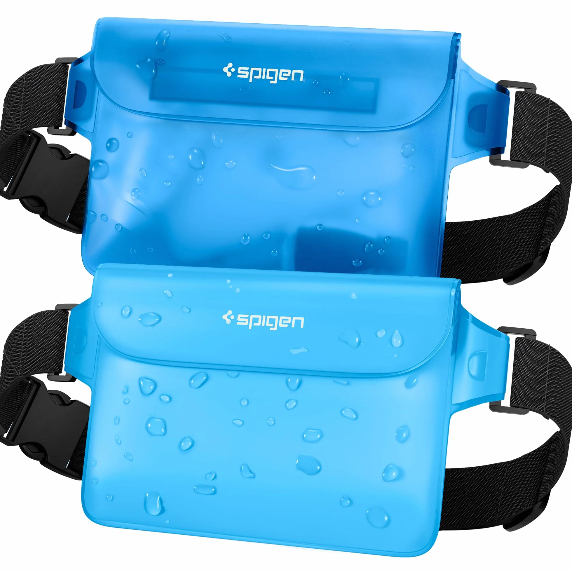 Spigen A620 Aqua Shield IPX8 Borsa impermeabile Marsupio Sport Pouch con cinturino vita Regolabile 2 pezzi - Mare Blu