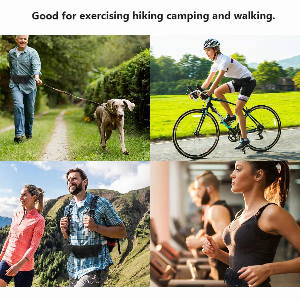 Marsupio Sportivo Impermeabile Running con Tasca Cintura per Portafoglio Chiavi Smartphone Jogging Trekking Bicicletta