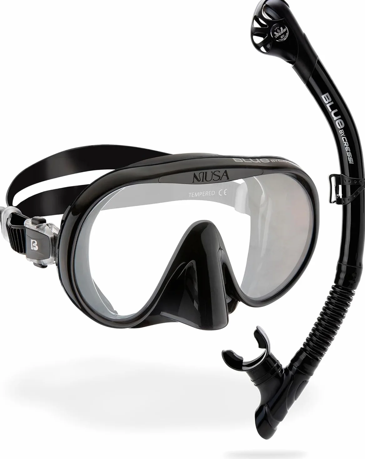 CRESSI Musa Scilla Maschera Frameless Combo Set Snorkel do Snorkeling Basso Volume Interno