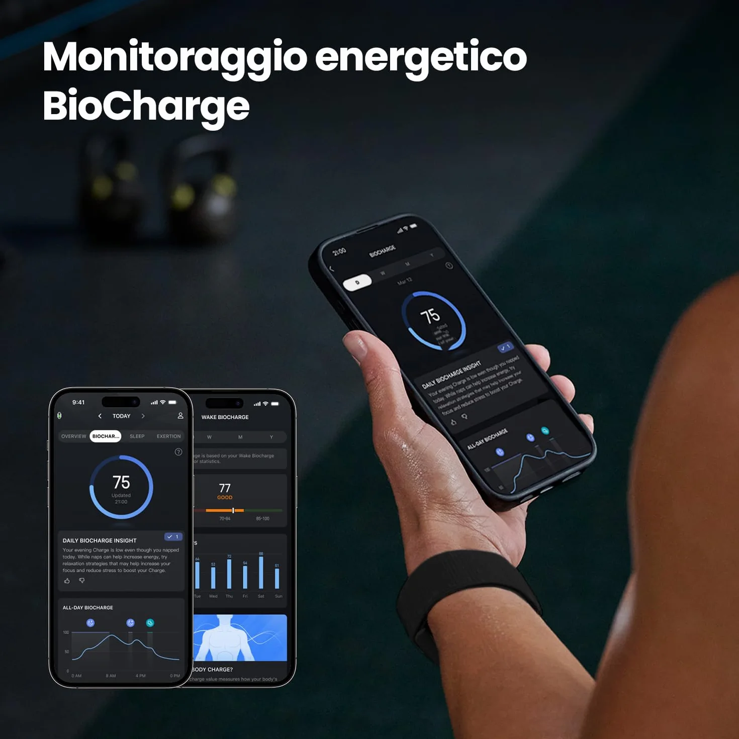 Amazfit Helio Strap Smart Band Fitness Tracker, Frequenza Cardiaca, Sonno 24/7, Batteria 10 Giorni, 50+ Sport, Allenamento di Forza, HYROX