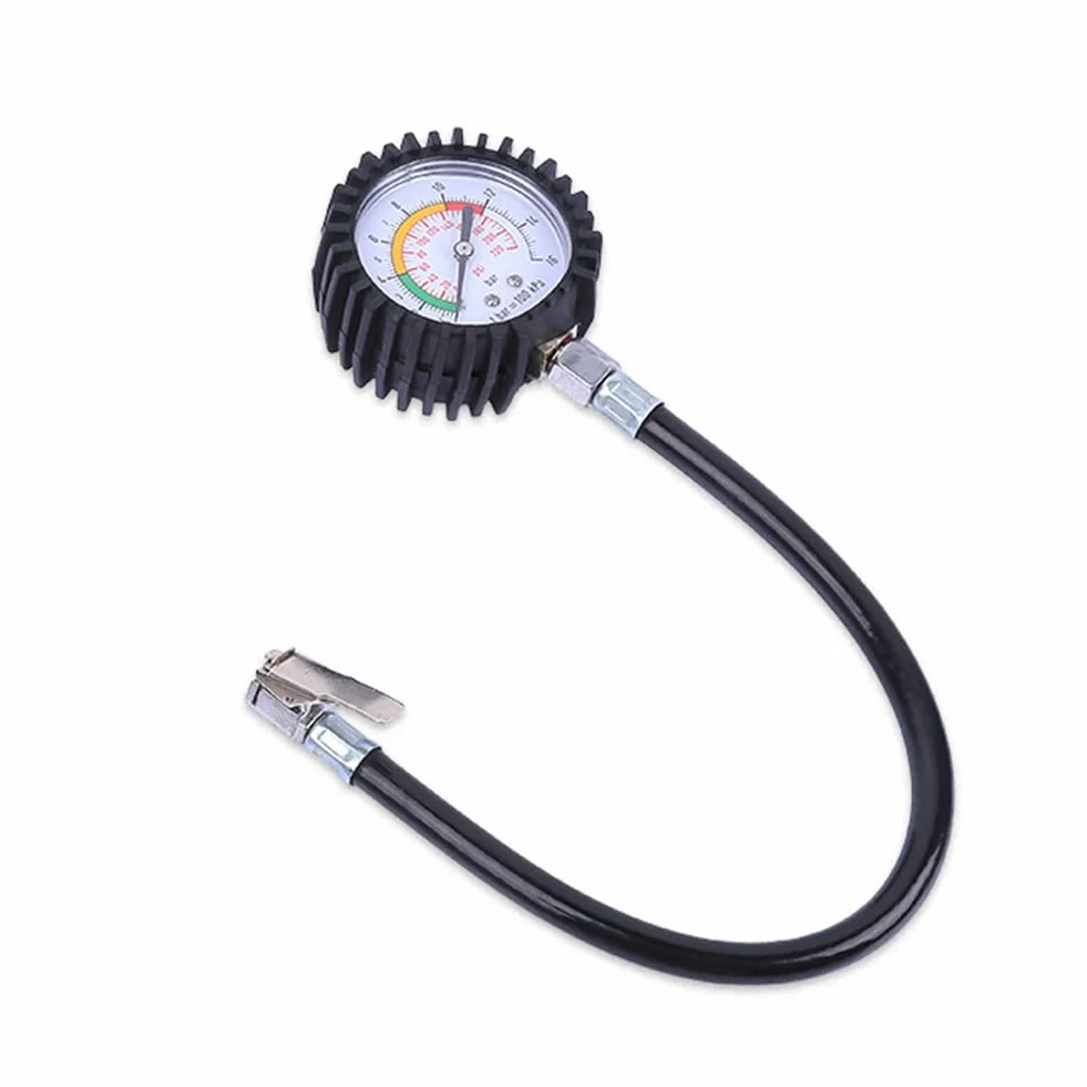 Manometro per Pneumatici, Manometro Pressione Gomme, Misuratore di Pressione per Pneumatici, Adatto per Camion, Automobili, Motocicli (Lunghezza Del Tubo 38 cm)