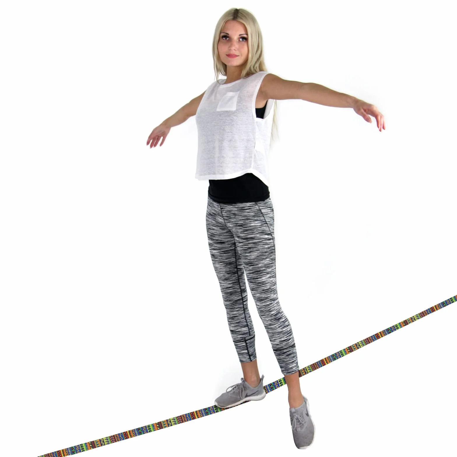 ALPIDEX Slackline Set 15 m z ochroną drzewa i zabezpieczeniem zapadkowym dla dzieci, początkujących i zaawansowanych