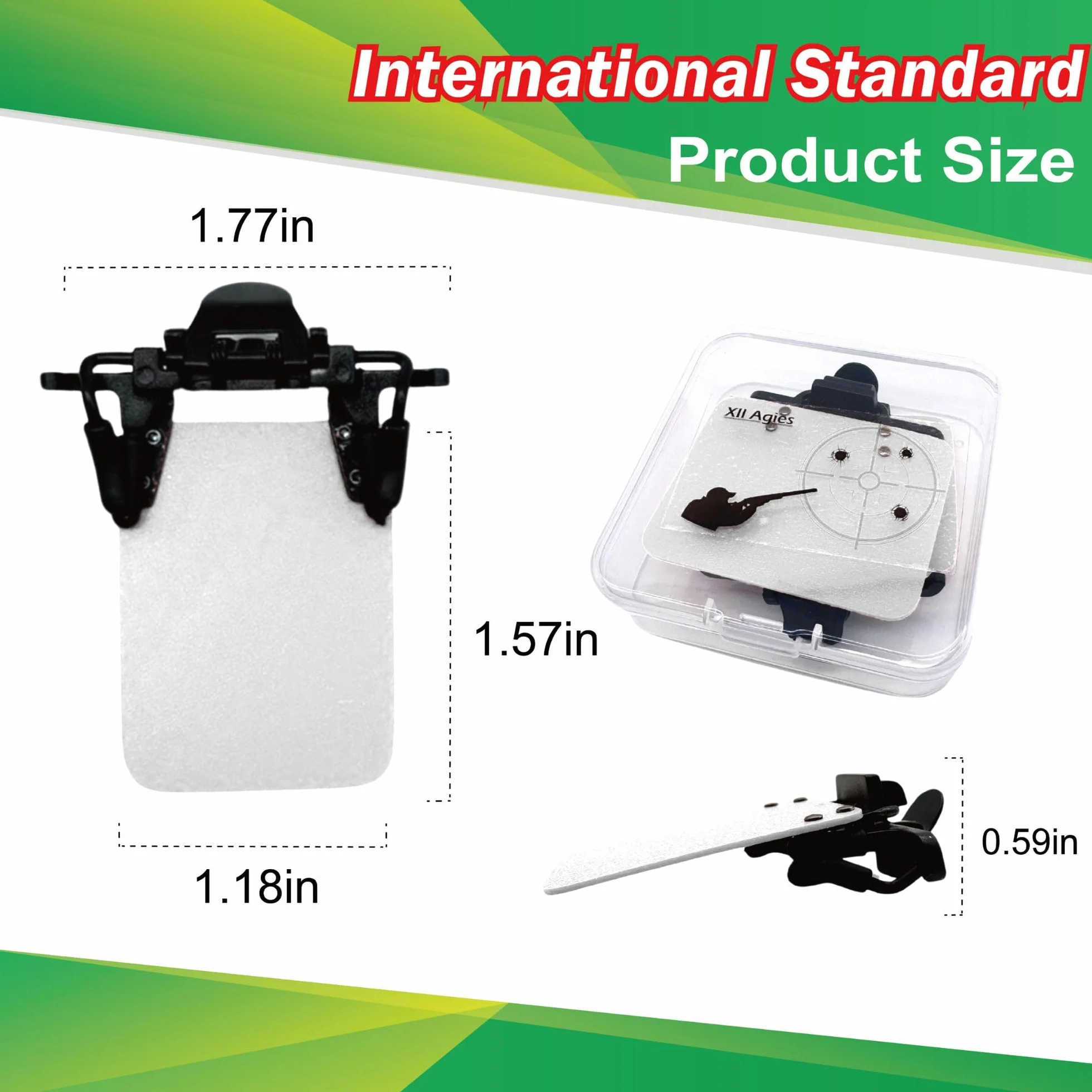 Set di 2 paia di occhiali da tiro standard internazionali per occhiali da vista