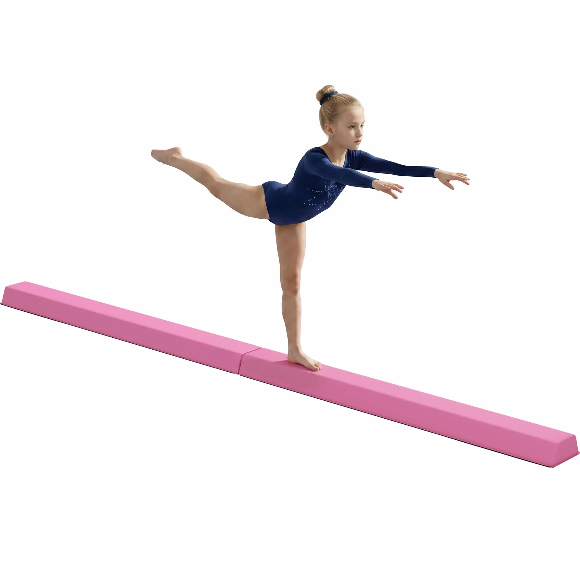 SPORTNOW Trave d'Equilibrio Pieghevole 236 cm, Trave da Ginnastica Portatile Antiscivolo, Fino a 80 kg, per Bambini 3+ Anni