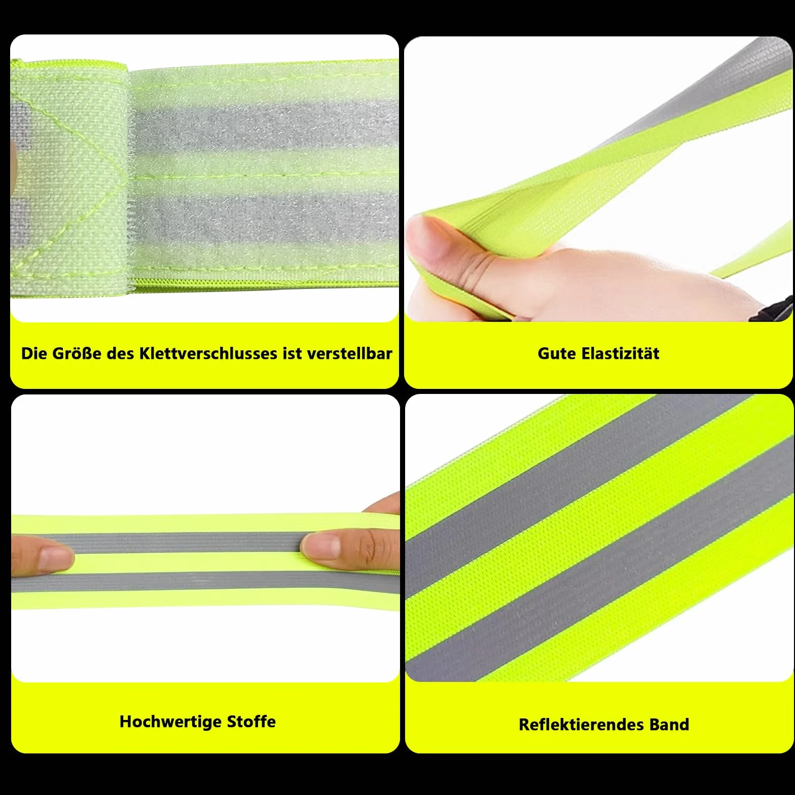 Mollette per Pantaloni da Bicicletta Strisce Riflettenti Elastici Ciclismo Jogging