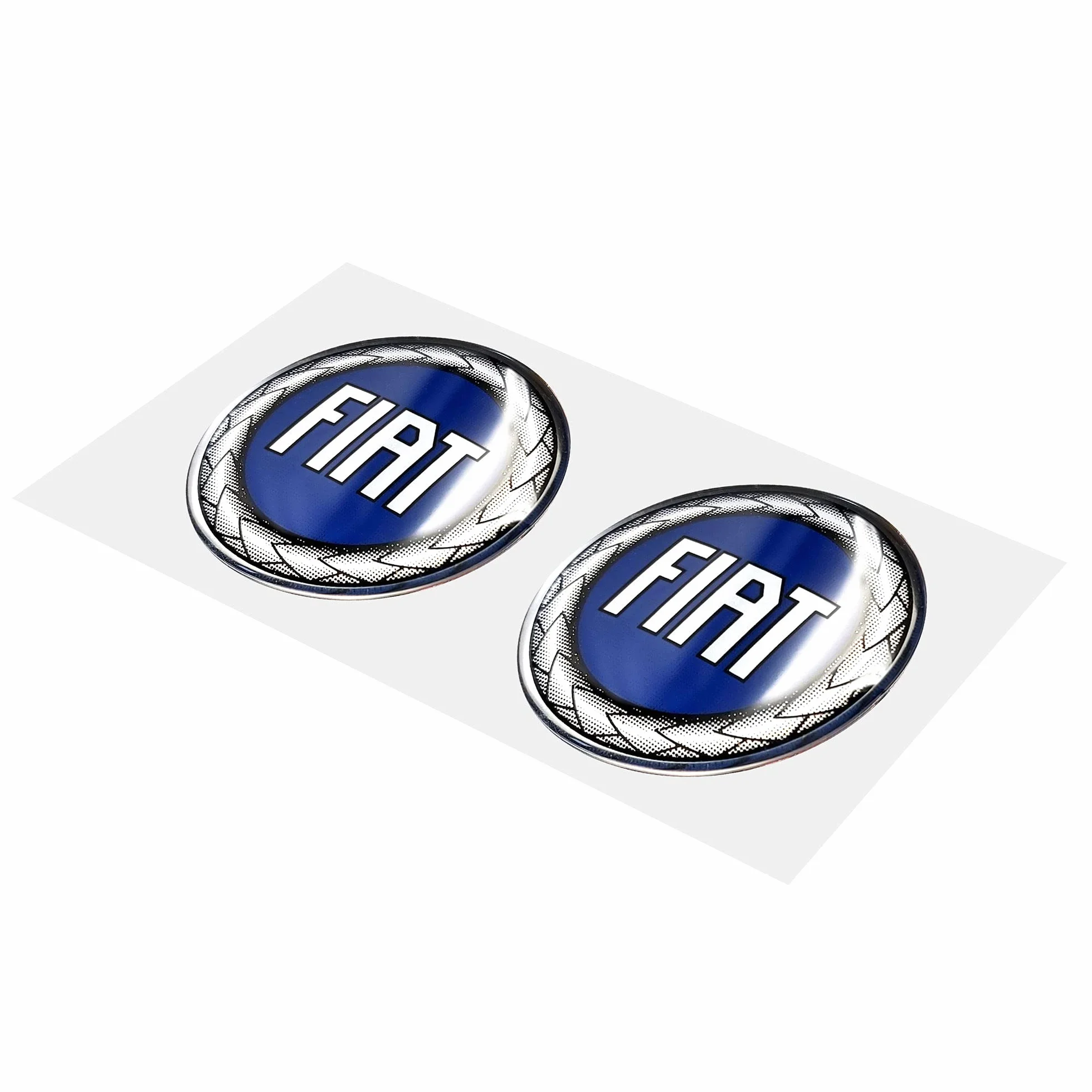 Fiat Logo Adesivo 3D Ufficiale Blu 12 mm 2 Pezzi