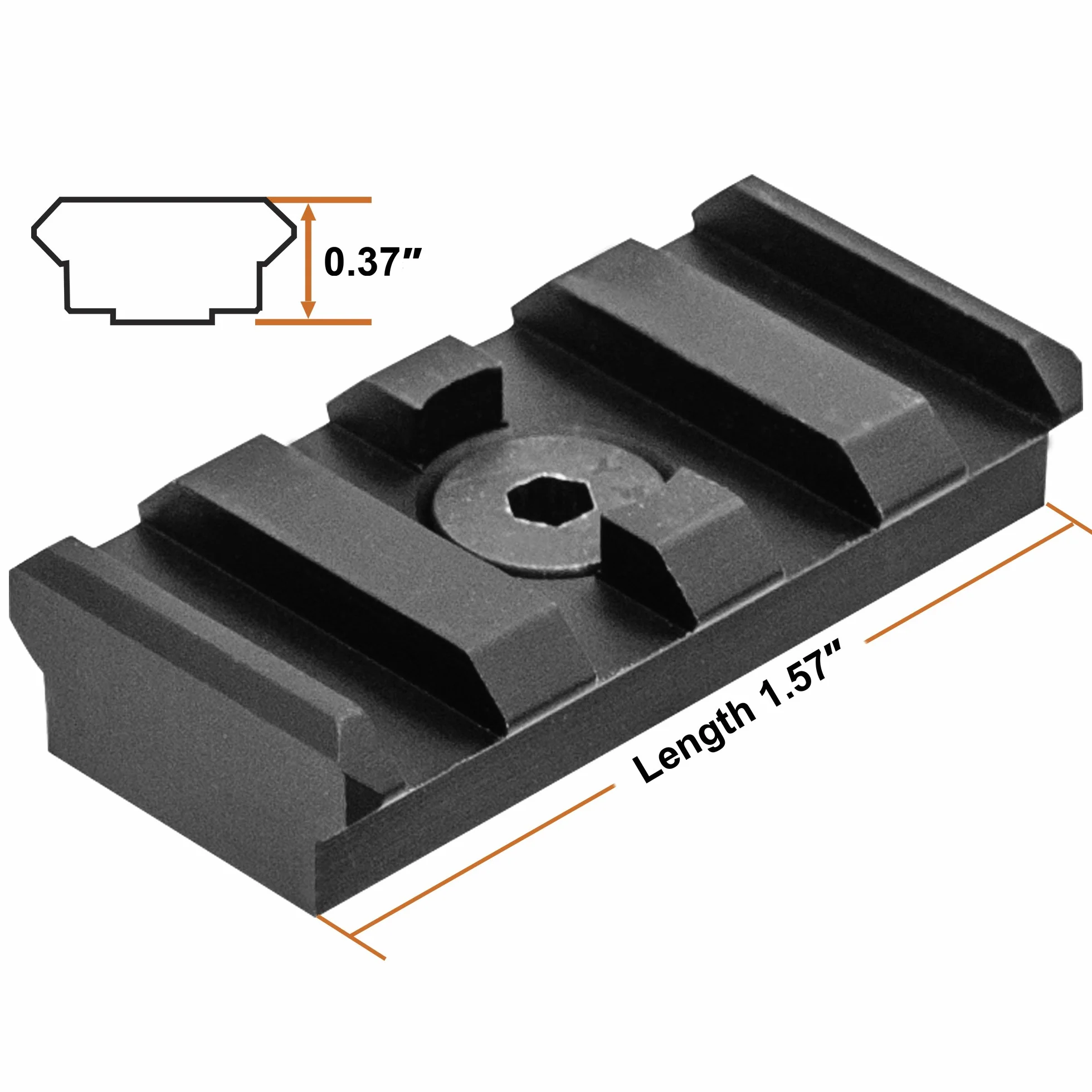 UTG Pro M-LOK 4-Slot Picatinny Rail Section, Black