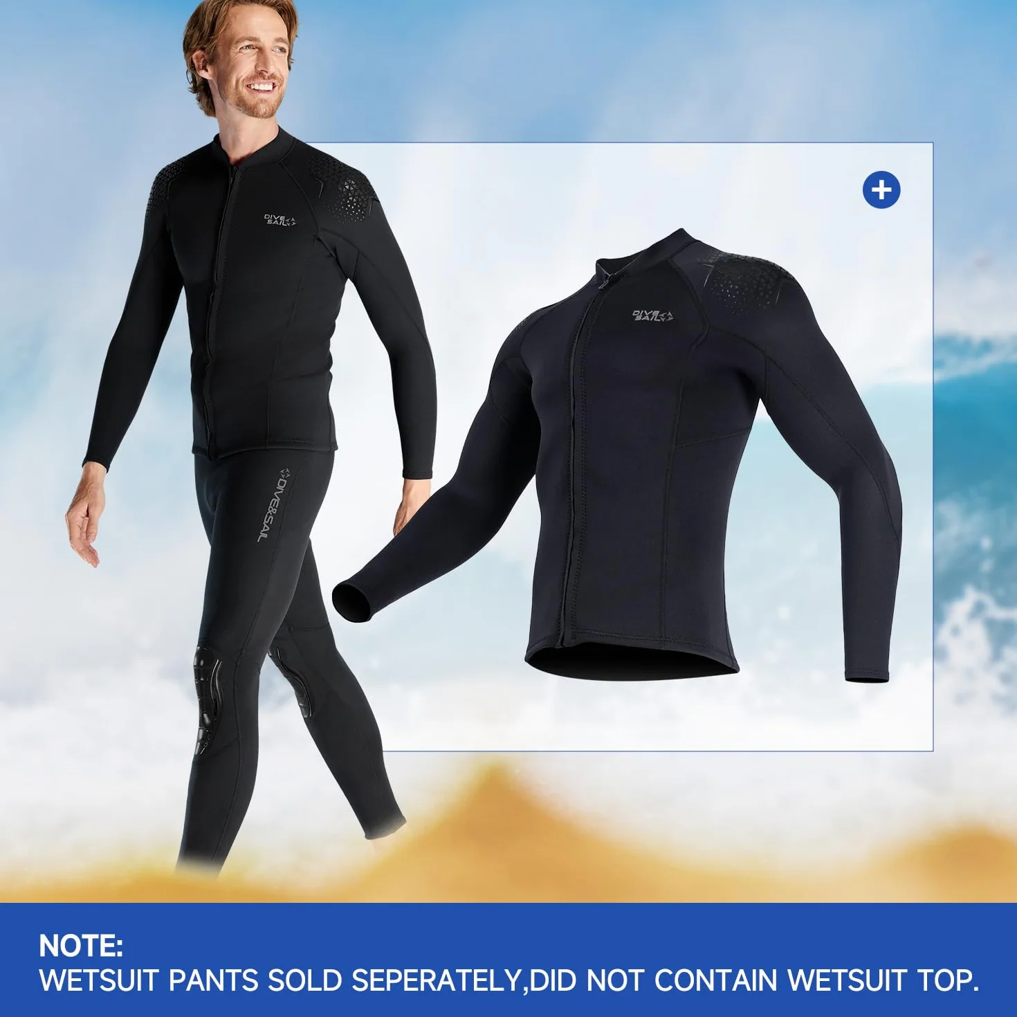 Pantaloni in neoprene da uomo 1,5 mm per immersioni surf nuoto snorkeling kayak