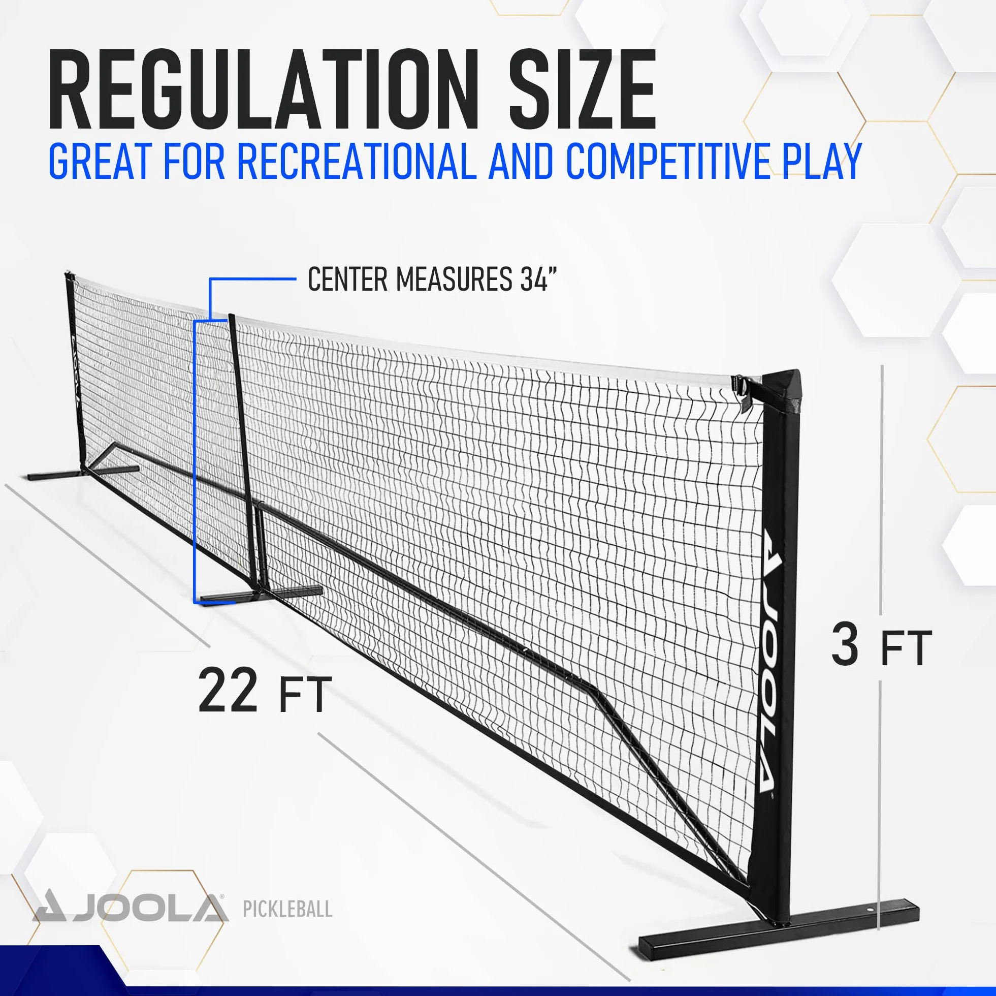 JOOLA Essentials Rete per Pickleball Altezza Regolabile 91,4 cm 86,4 cm 52' Acciaio Portatile