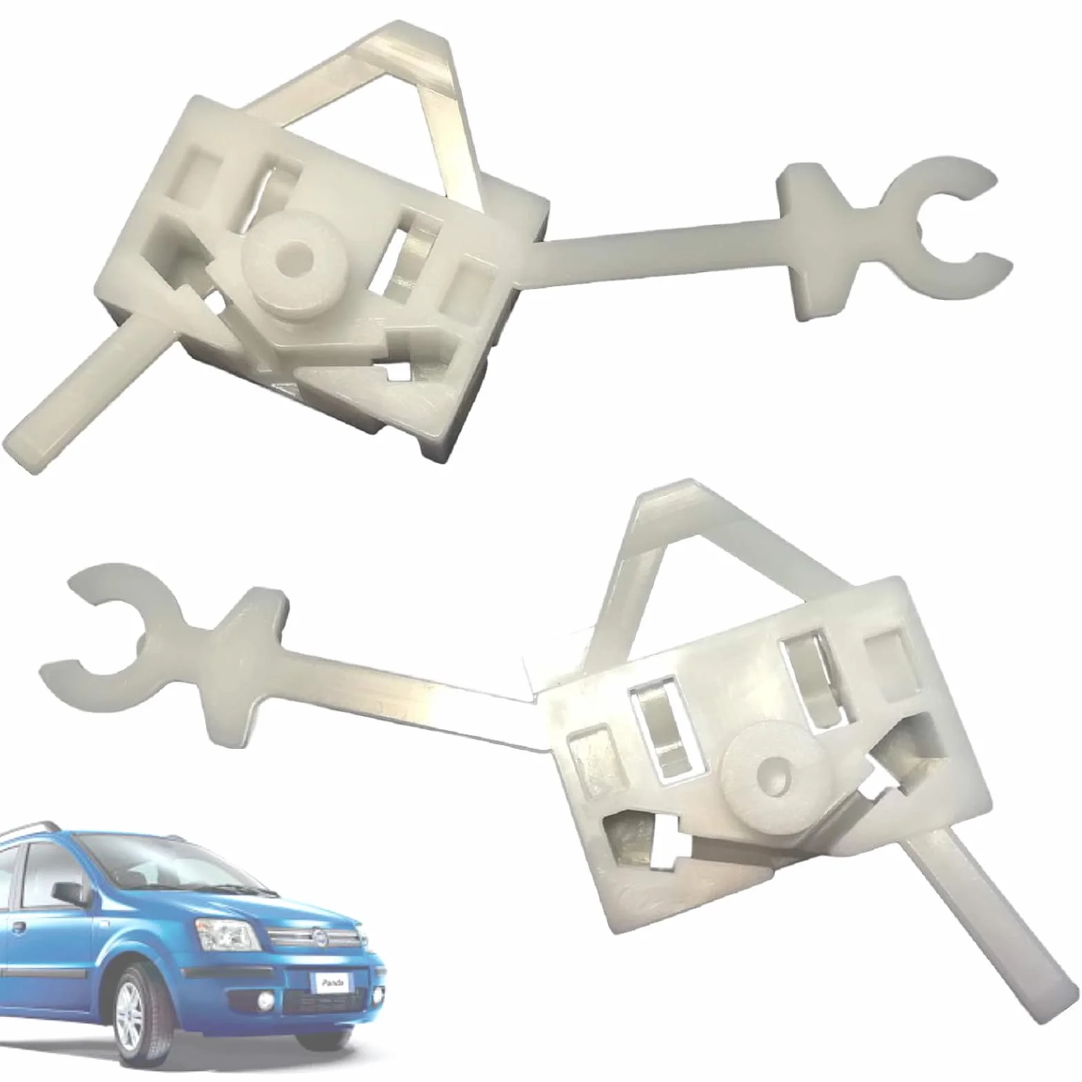 Twowinds - Clip Alzacristallo 99487780 Compatibili con Fiat Panda - 98407721 - Porta Anteriore Sinistra e Destra - Regolatore di Finestrini (set di 2 unità)