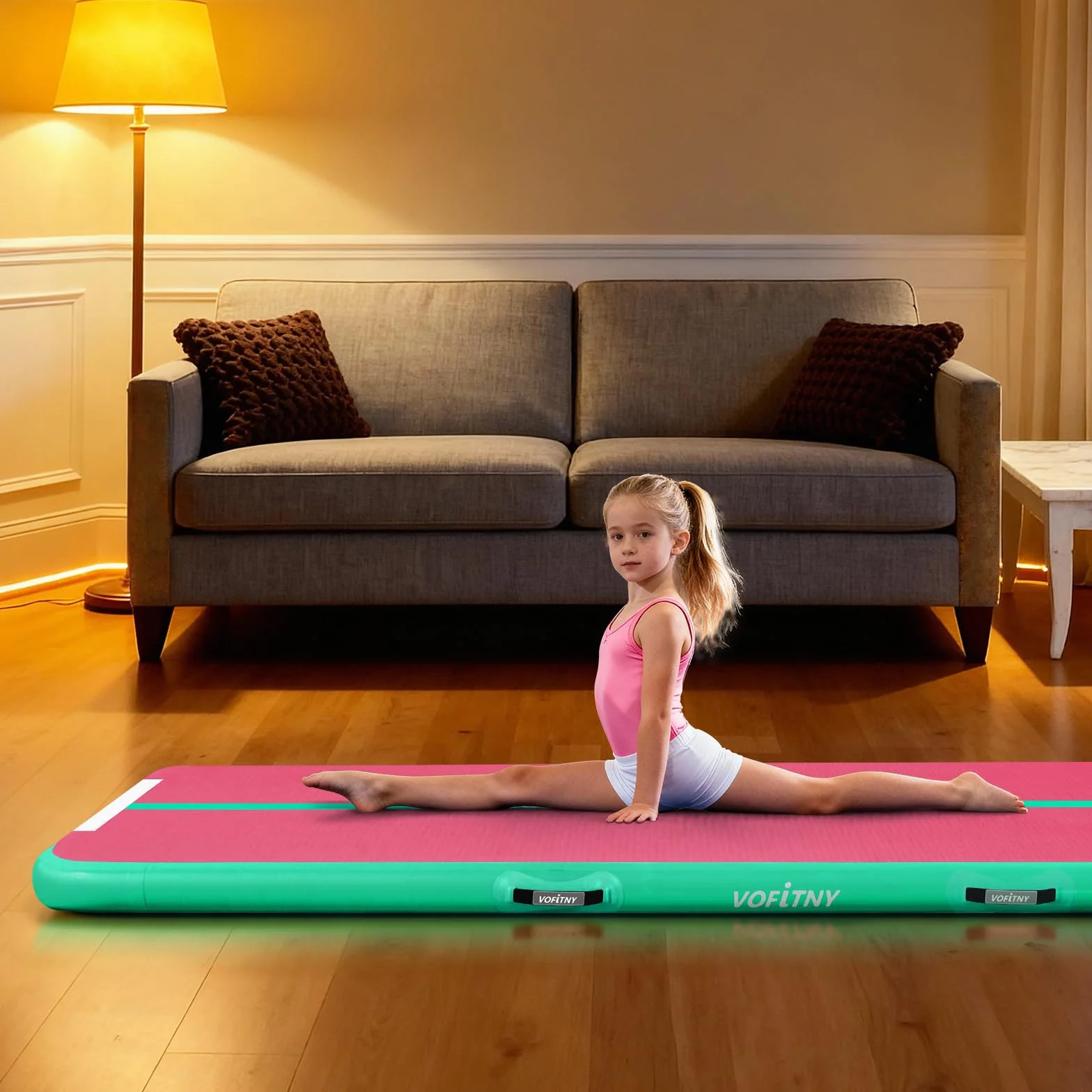 VOFiTNY Tappetino Ginnastica Artistica Di altezza Tappetino da Ginnastica Gonfiabile multiuso robusto, per casa/palestra Air Tumbling Track
