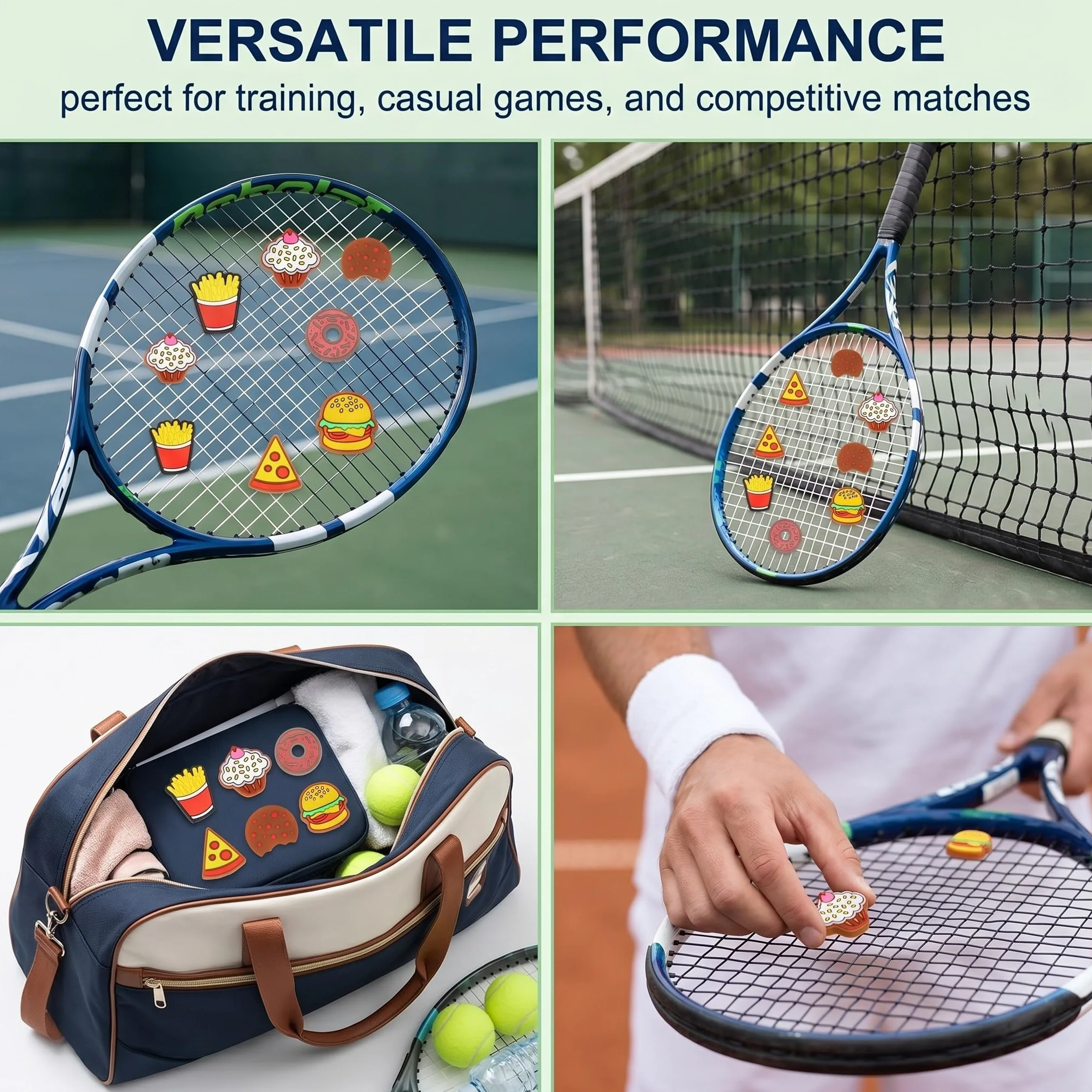 Smorzatori Antivibrazione Tennis in Silicone Set 6 Pezzi Assortiti