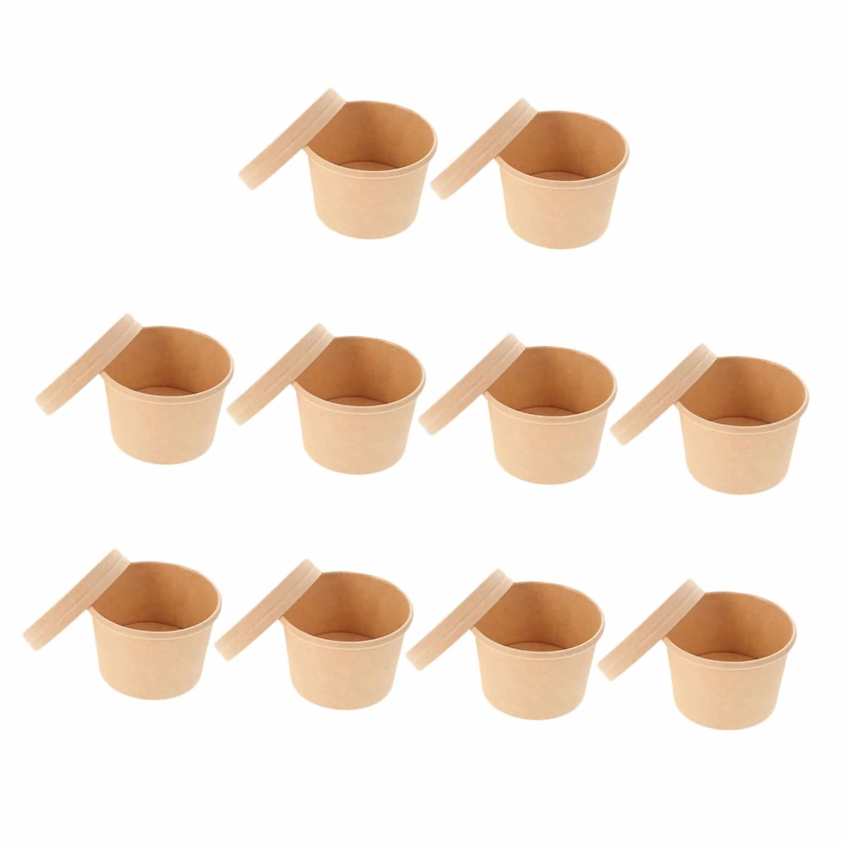Set da 10 Coppette Gelato Carta 8oz Coperchio, Tazze Monoporzione per Gelati e Snack