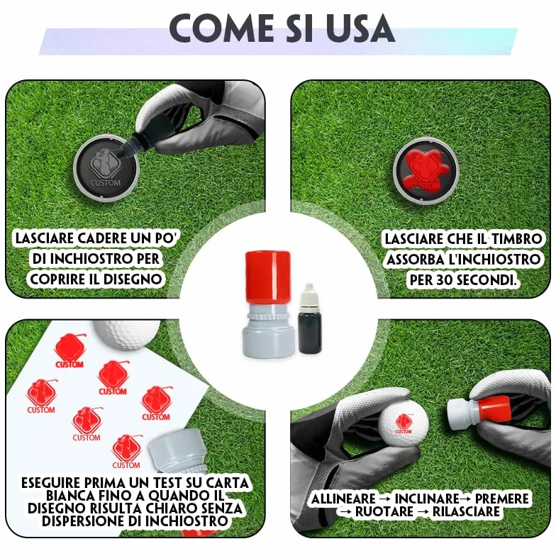 Timbro Personalizzato per Palline da Golf con Inchiostro a Asciugatura Rapida - Accessori da Golf Convenienti per Uomini