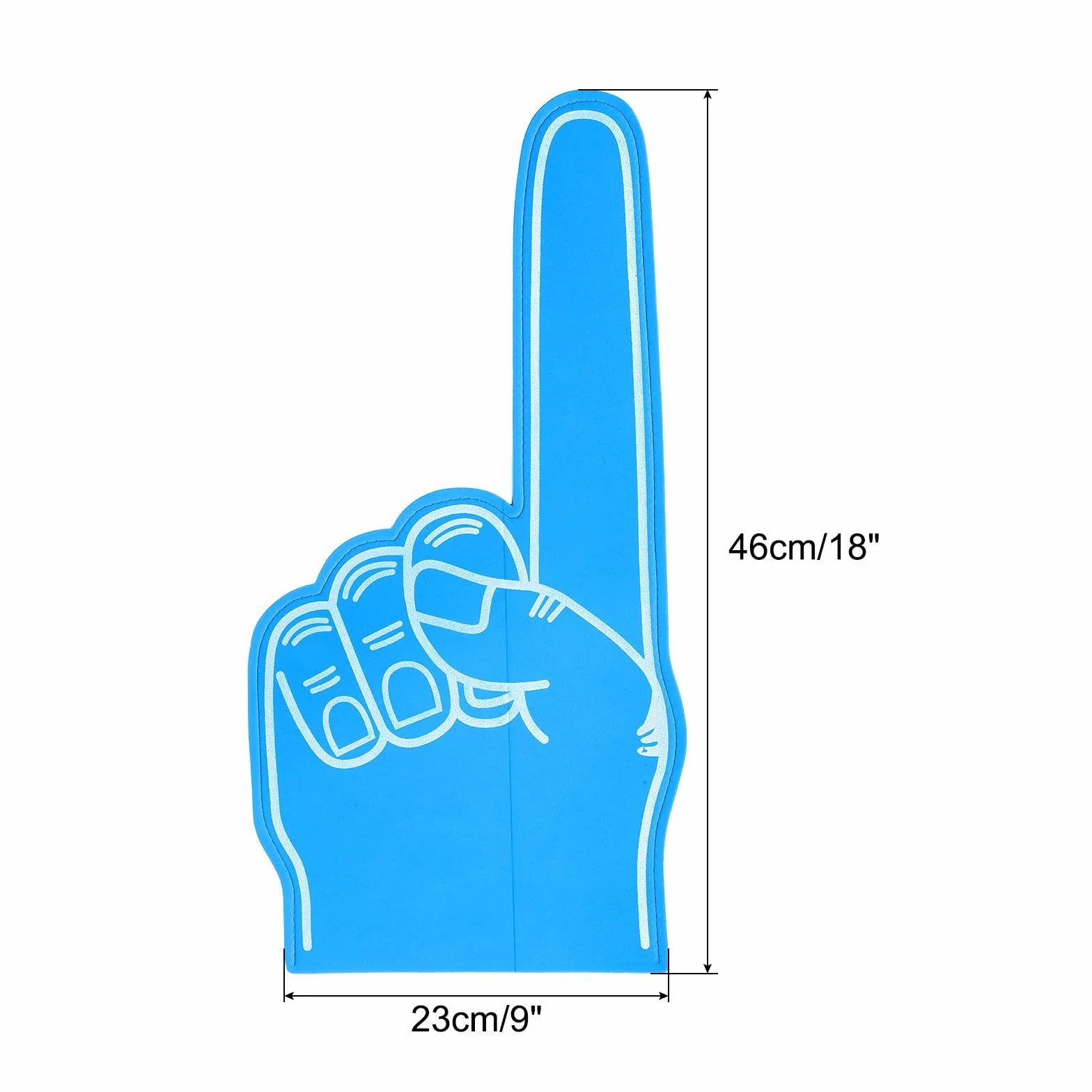 PATIKIL Dito di Schiuma Gigante da 18 Pollici, 2pz, Mano di Schiuma Vuota Fai-da-Te per Cheerleading, Eventi Sportivi, Feste, Blu