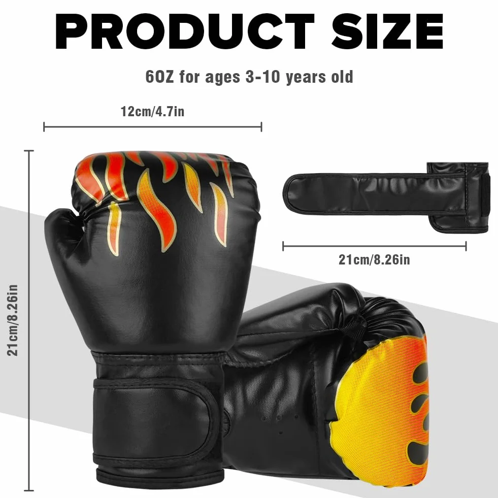 Flintronic Guantoni da Boxe per Bambini 3-8 Anni Ragazze e Ragazzi Allenamento Sparring Junior Muay Thai MMA Arti Marziali